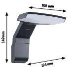 Paulmann LED Außen-Wandleuchte Zenera 230V 3000K anthrazit, LED fest integriert, Warmweiß, seewasserresistent