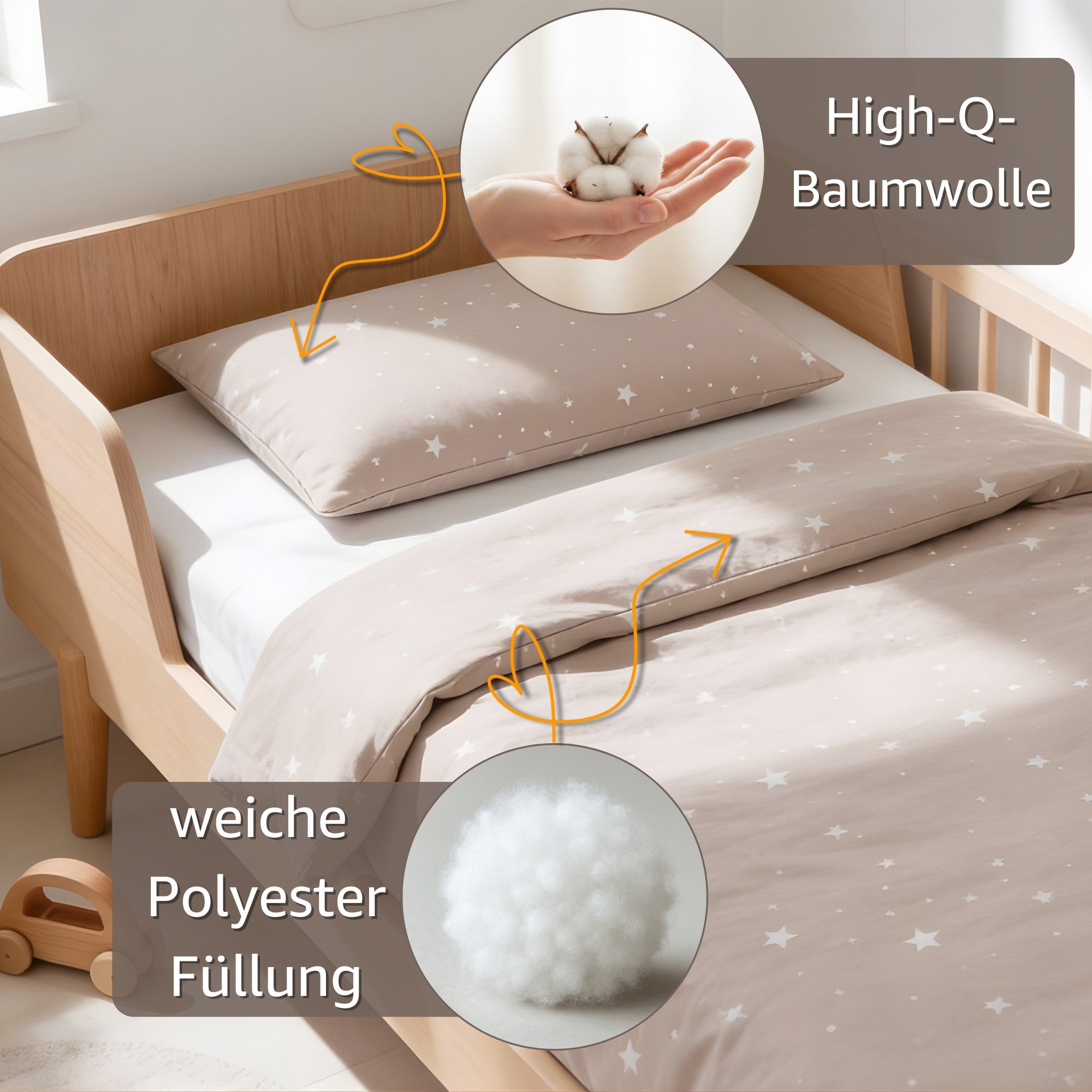 Totsy Baby Babybettwäsche Kinder Bettdecke ohne Bezug – Baby Decke und Kissen Set aus Baumwolle