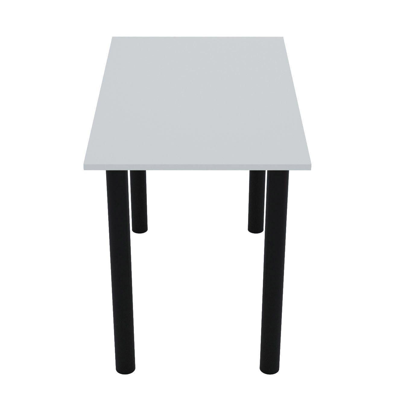 AKKE Esstisch, Esszimmertisch mit schwarzen Beinen Küchentisch Hellgrau PVC 2mm Bürotisch