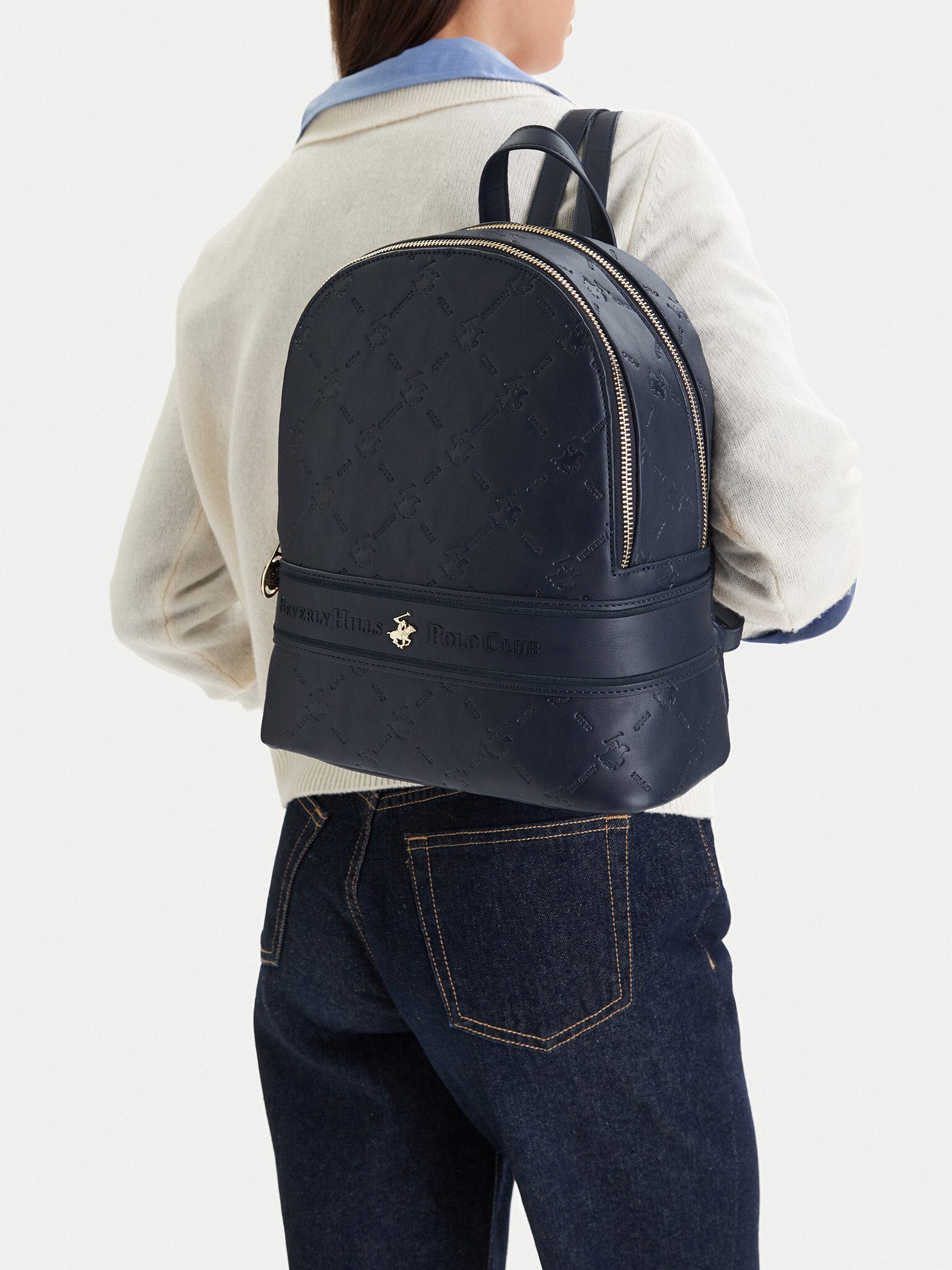 BEVERLY HILLS POLO CLUB Freizeitrucksack Beverly Hills Polo Club Damen-Rucksack Marineblau BEVERLY HILLS POLO C