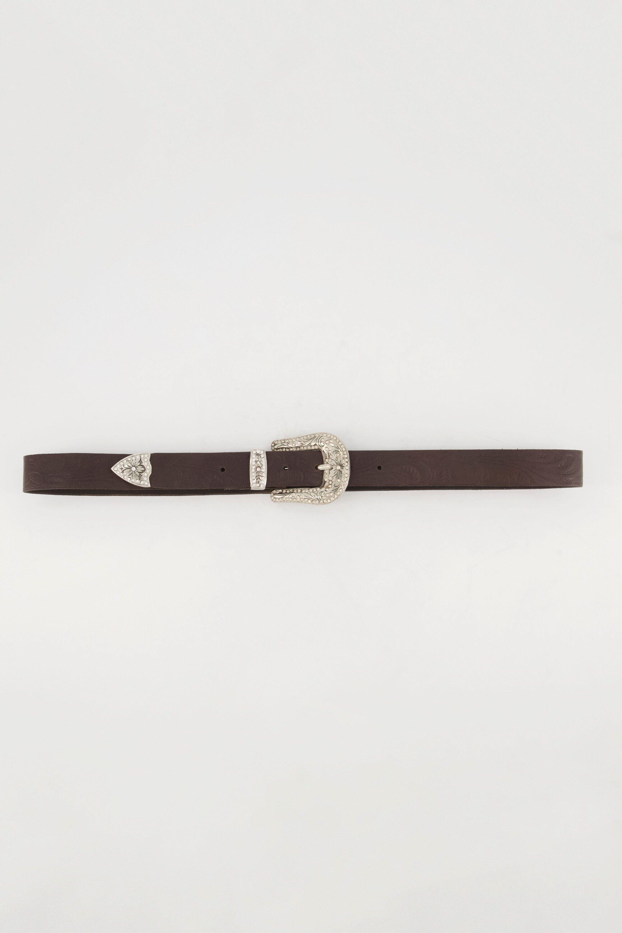 Ulla Popken Hüftgürtel Ledergürtel Cowboy-Style Metallic-Schnalle