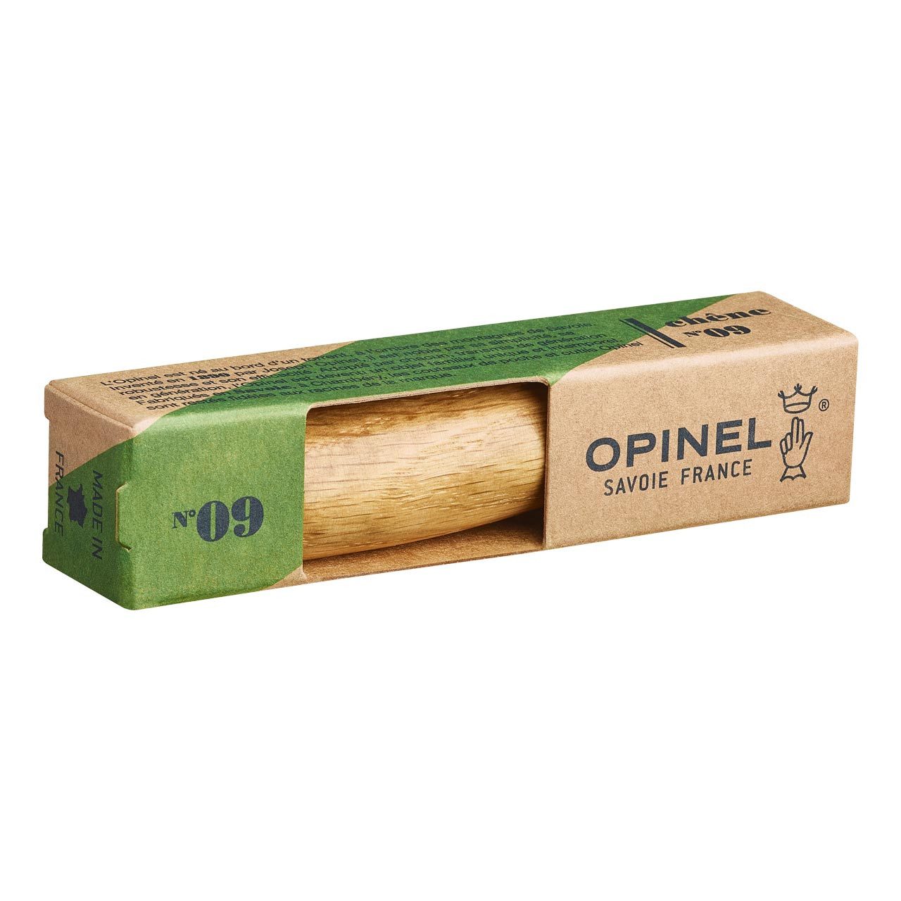 Opinel Universalmesser Opinel Taschenmesser No. 09 mit Eichenholz Griff und 12C27 Stahl