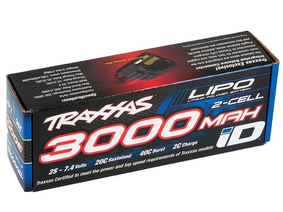 Traxxas Traxxas ID LiPo Akku 3000mAh 7,4V 2-Zellen 20C (Stecker) 2827X Akku