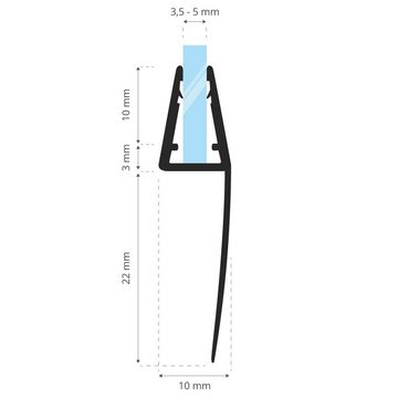 STEIGNER Duschdichtung UK04 gerade, L: 30 cm, (1 Stück Packung, Einzeldichtung), für 3,5mm bis 5mm Glasstärke