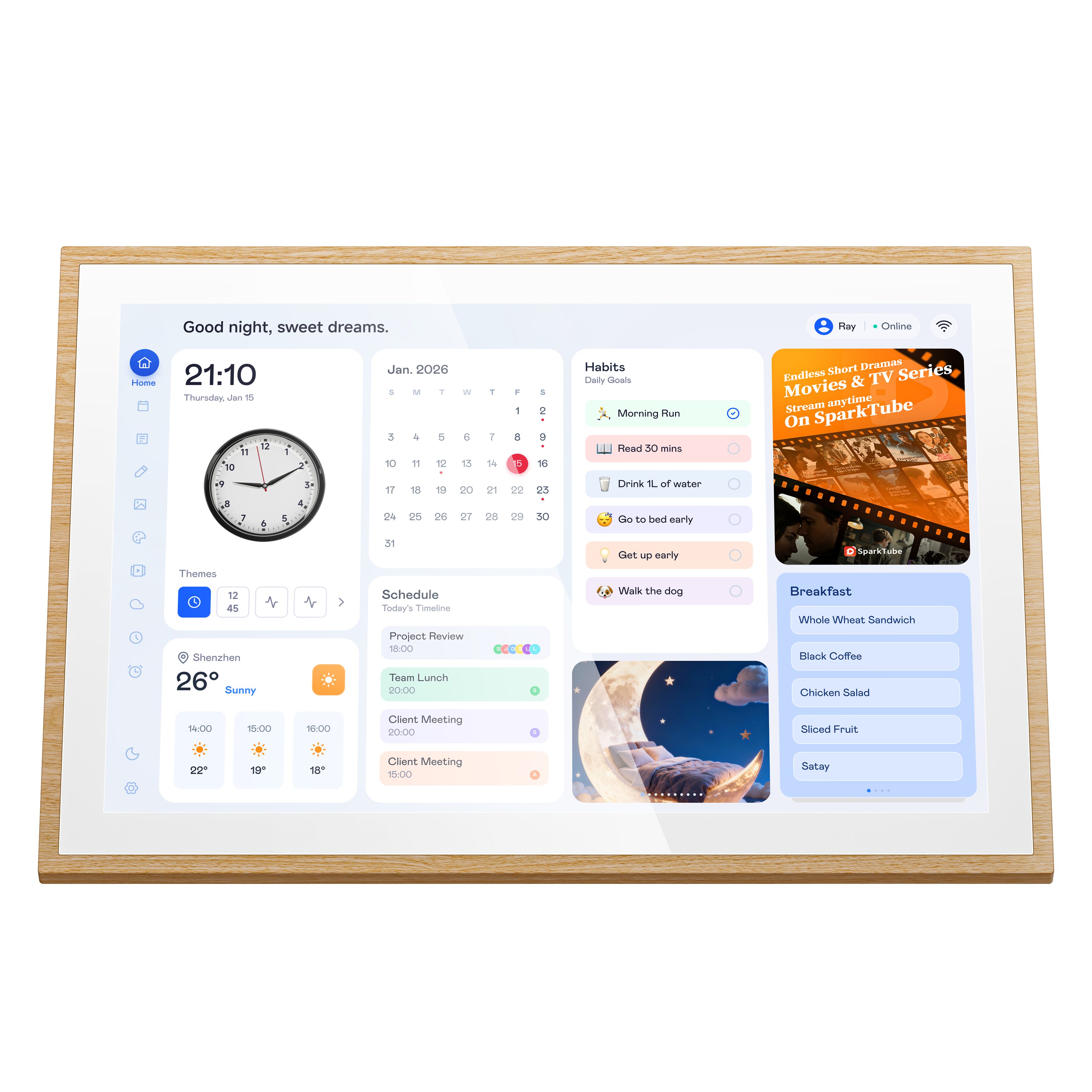 blackview Nest 10 10,1" Kalender Digitaler Bilderrahmen mit WiFi-Fotoübertragung Tablet (32 GB)