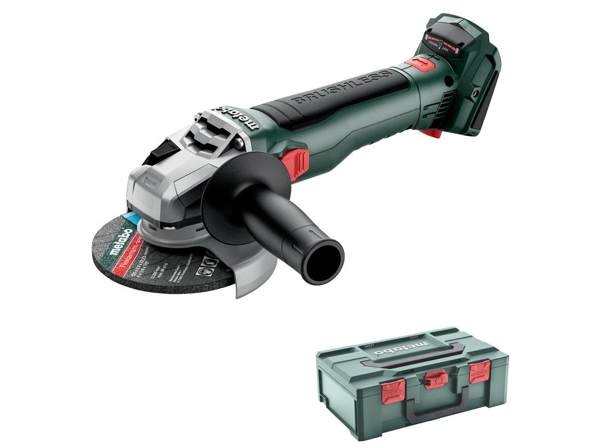 metabo Winkelschleifer Akku W 18 LT BL 11-125, ohne Akkupack, ohne Ladegerät in metaBOX