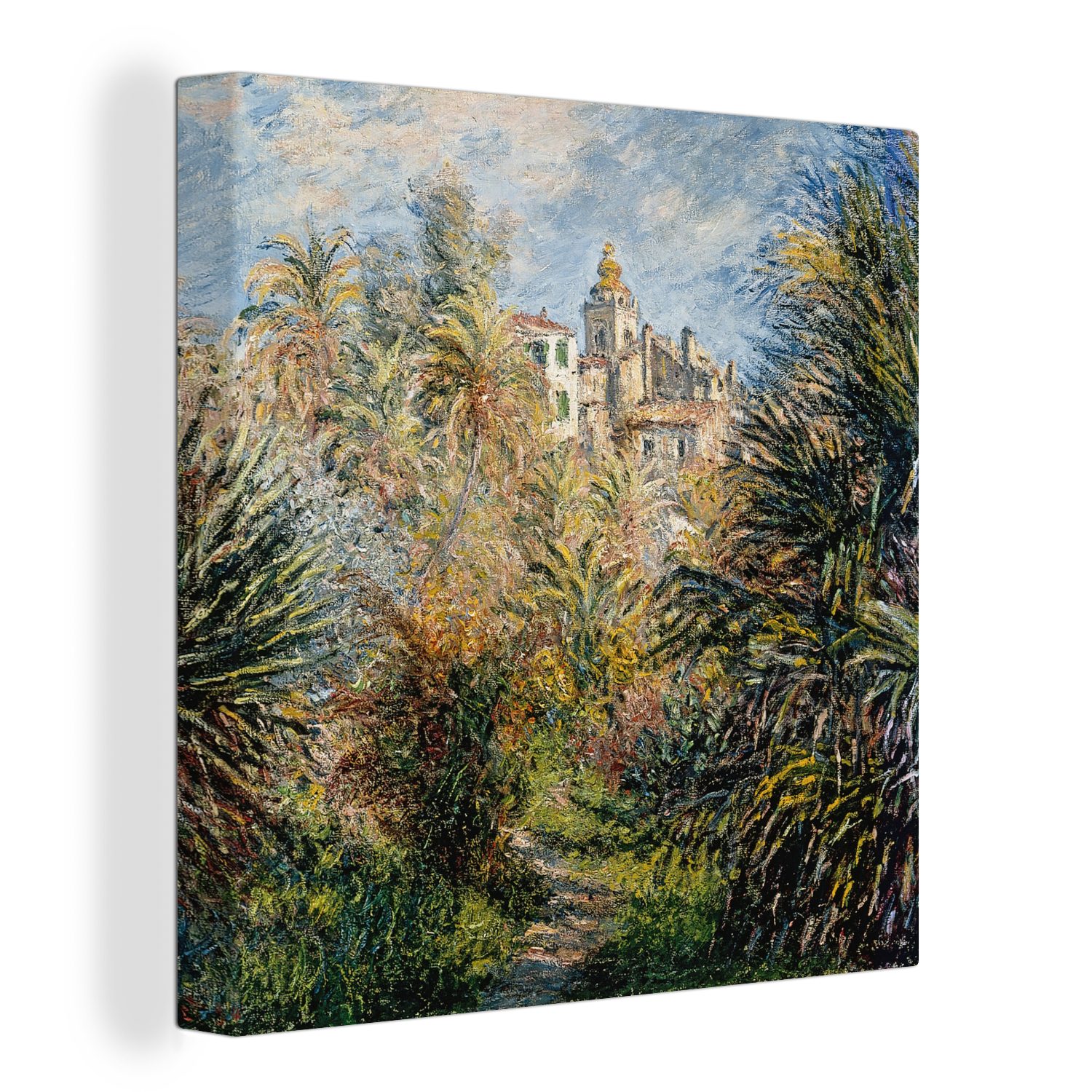 OneMillionCanvasses® Leinwandbild Garten in Bordighera, morgens günstig online kaufen