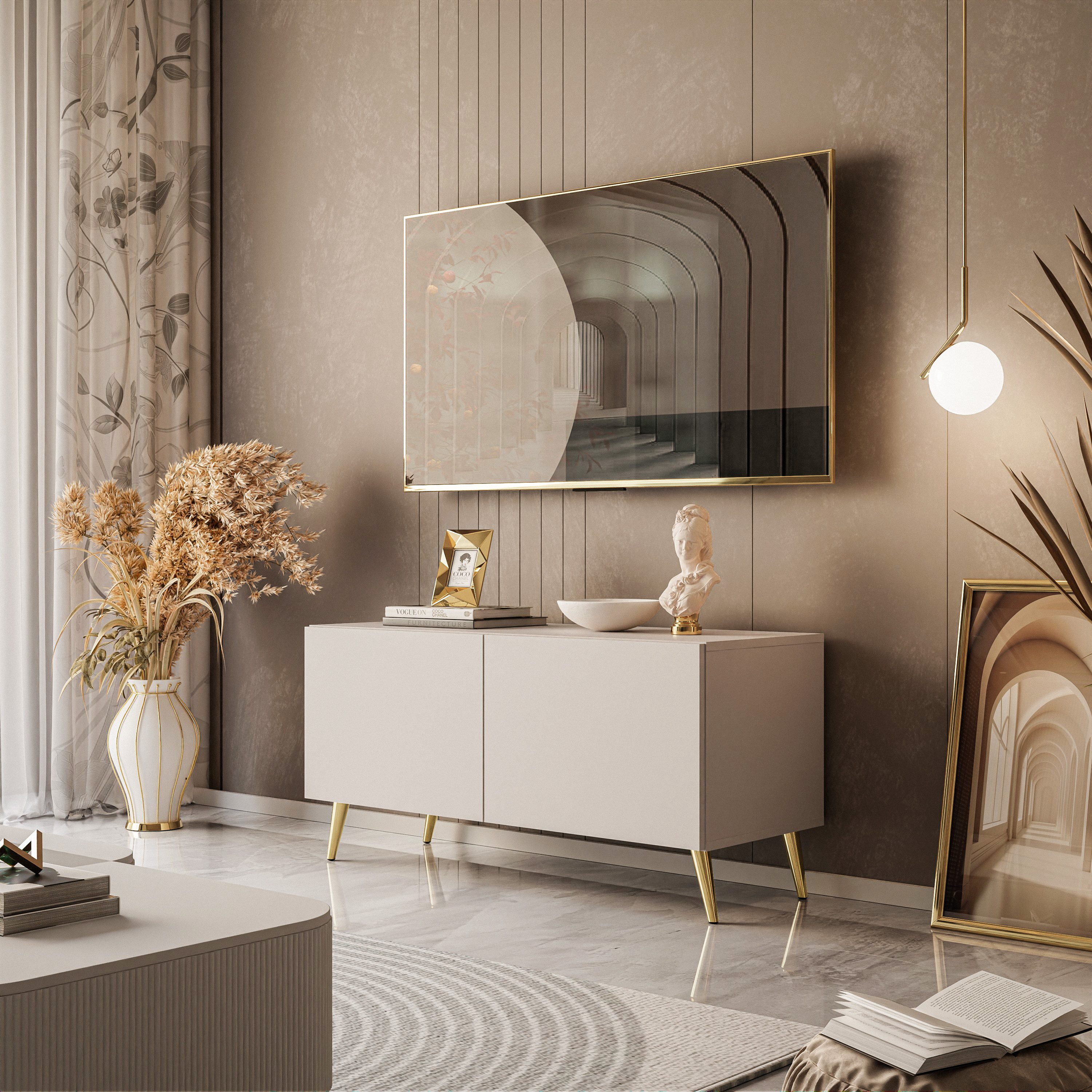 Lookway Lowboard COLGANTE KASCHMIR 100 cm TV Schrank auf Beinen Fernsehschr günstig online kaufen