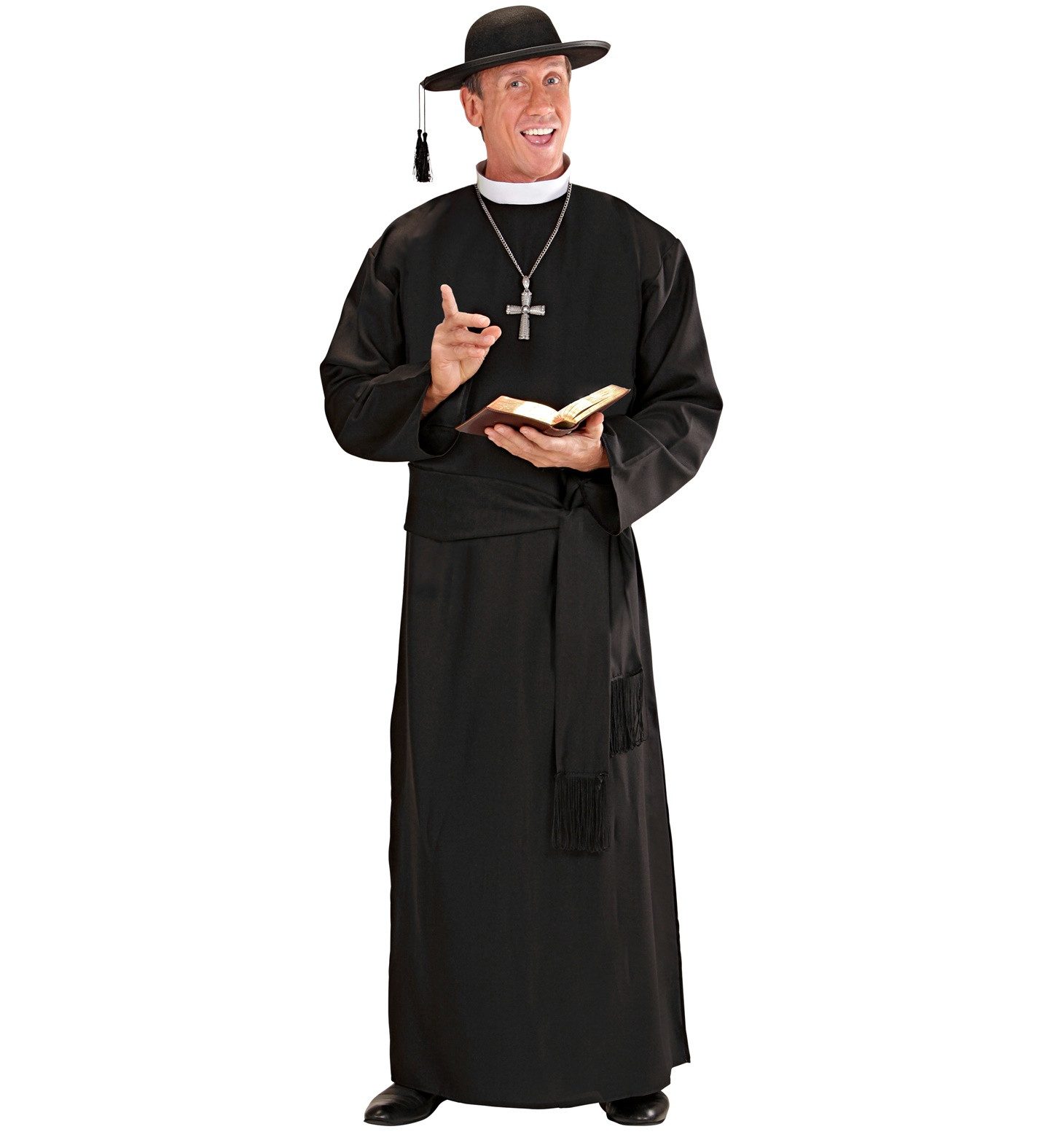 Kostüm Kostüm Priester für Herren, Robe und Gürtel - Sch