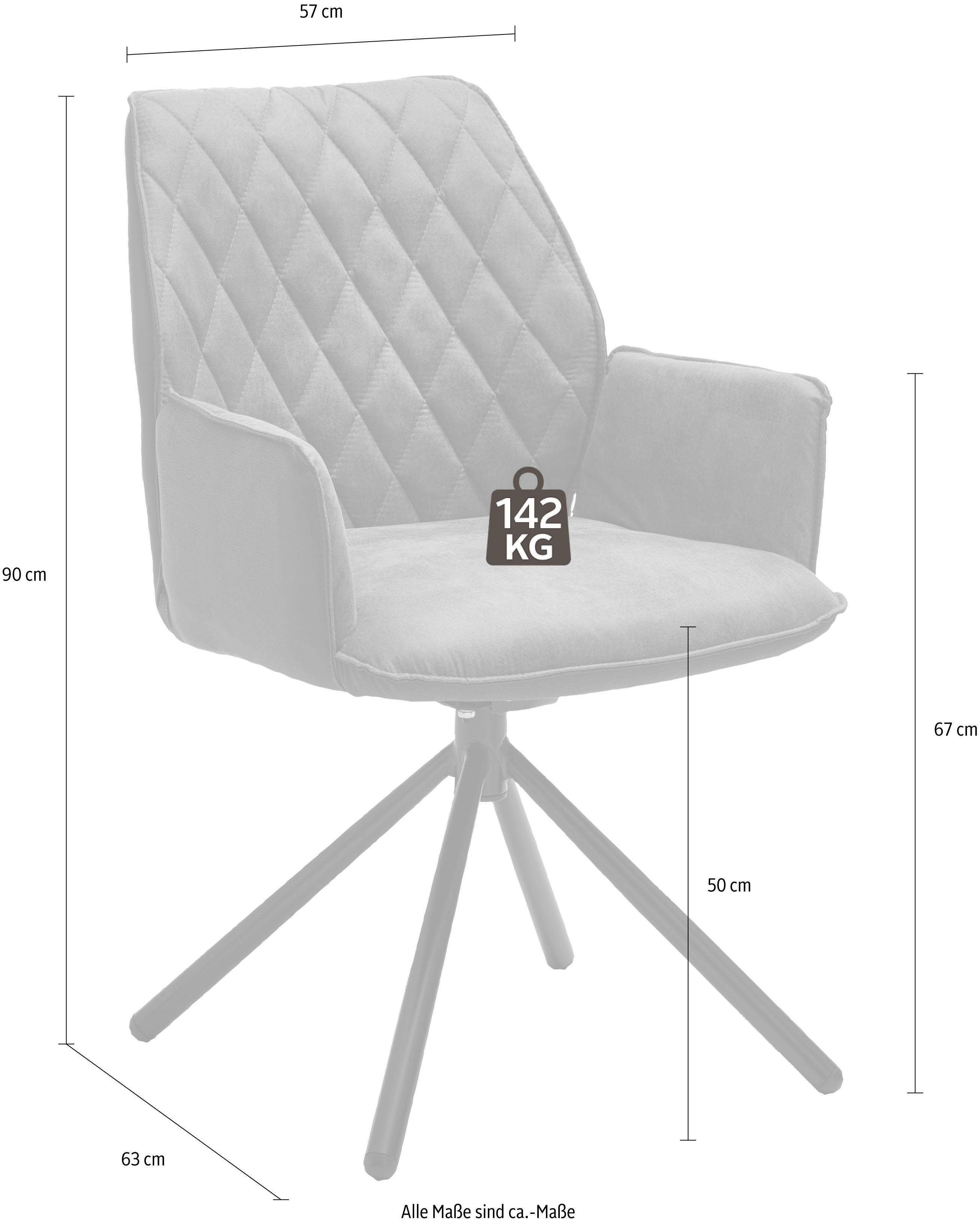 NIEHOFF SITZMÖBEL Sessel Bahamas 7182-04-835, mit Rückholfunktion, Gestell aus schwarzem Eisen, 2er-Set