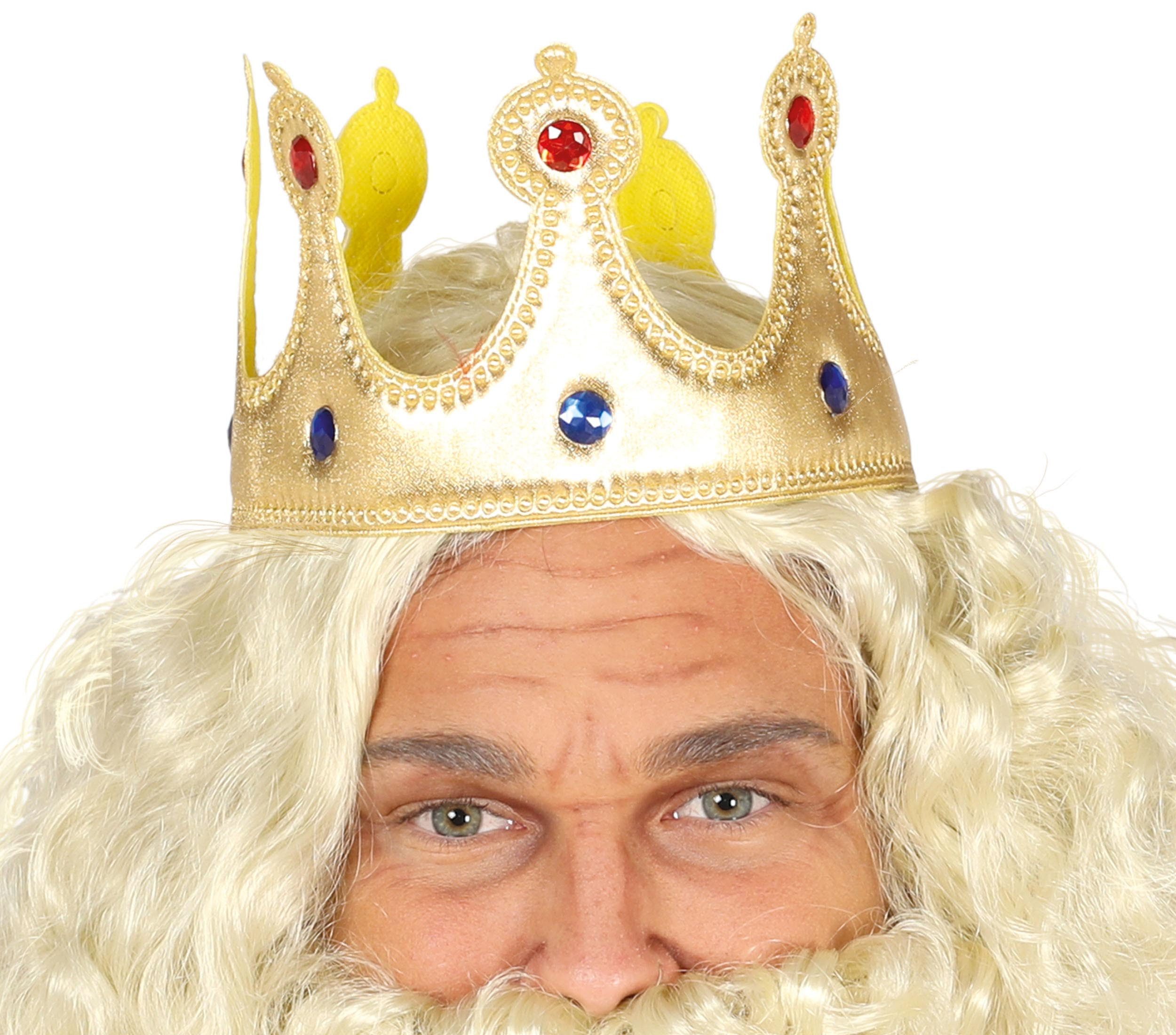 Fiestas Guirca Kostüm, König Krone aus Stoff für Erwachsene – Crown