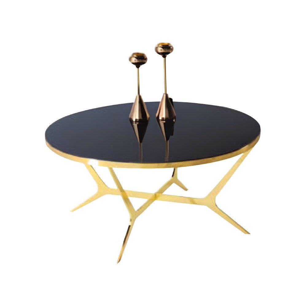 JVmoebel Couchtisch Goldfarbener Beistelltisch aus Glas und Edelstahl für modernes Wohnen (Packung, 1-St., Couchtisch), Made in Europa