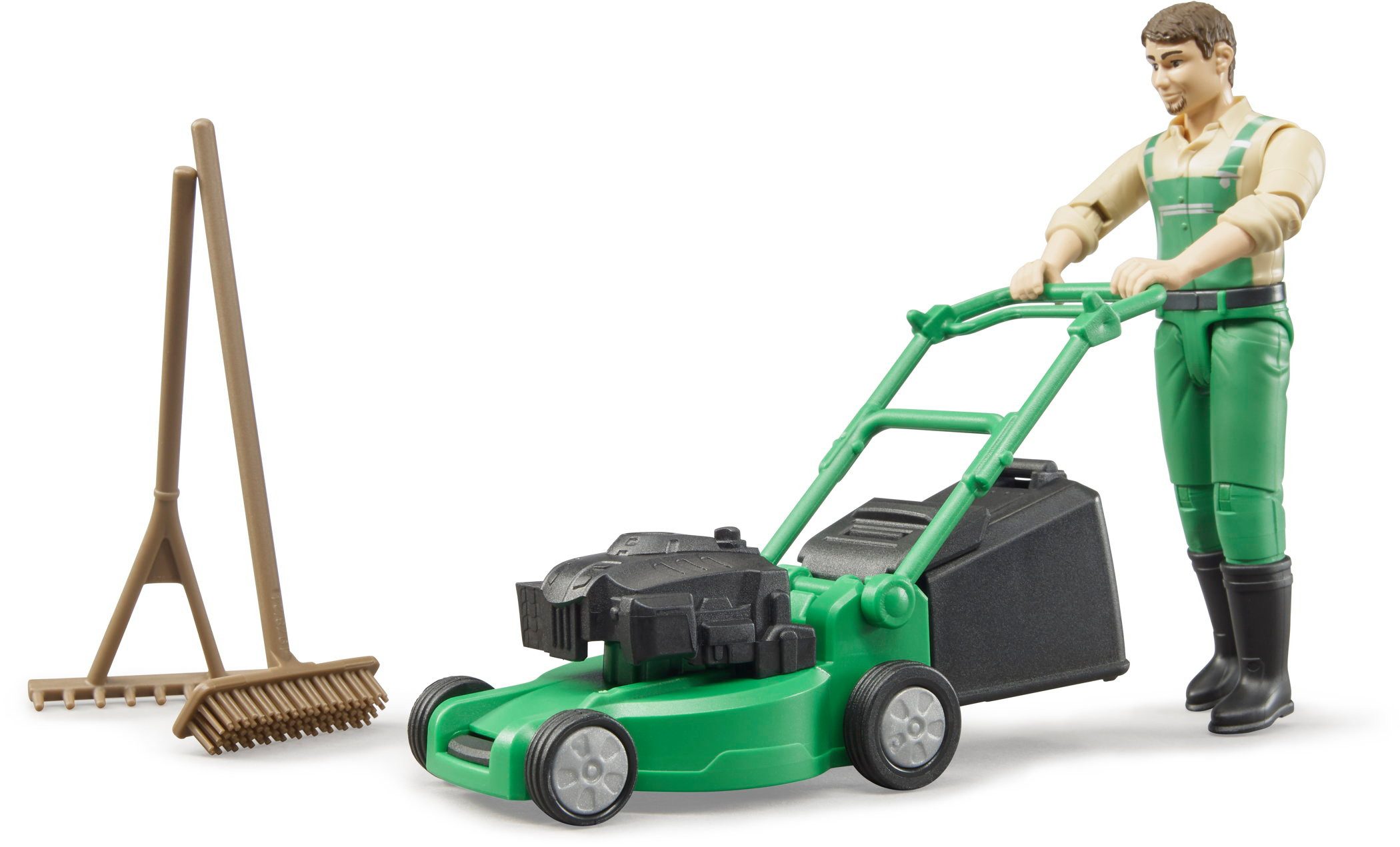 Bruder® Spielfigur Spielfiguren Set bworld Gärtner mit Rasenmäher und Garte günstig online kaufen