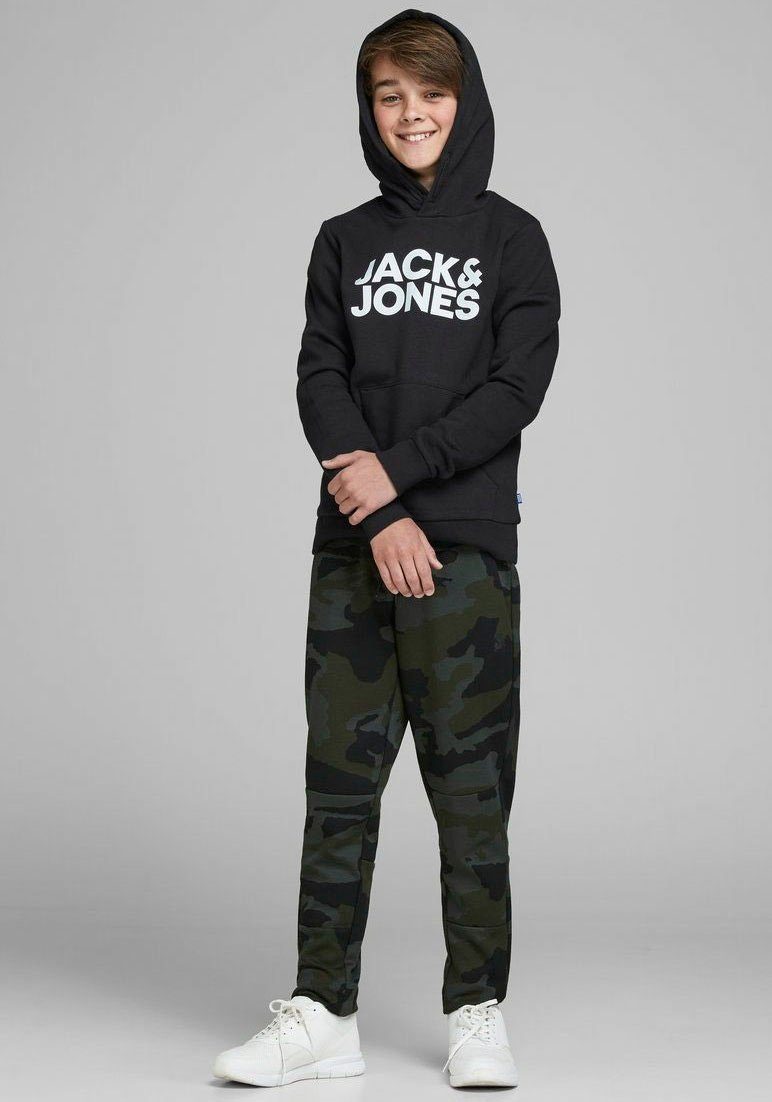 Junior Jones Kapuzensweatshirt JJECORP Jack LOGO & black/Large HOOD SWEAT Print