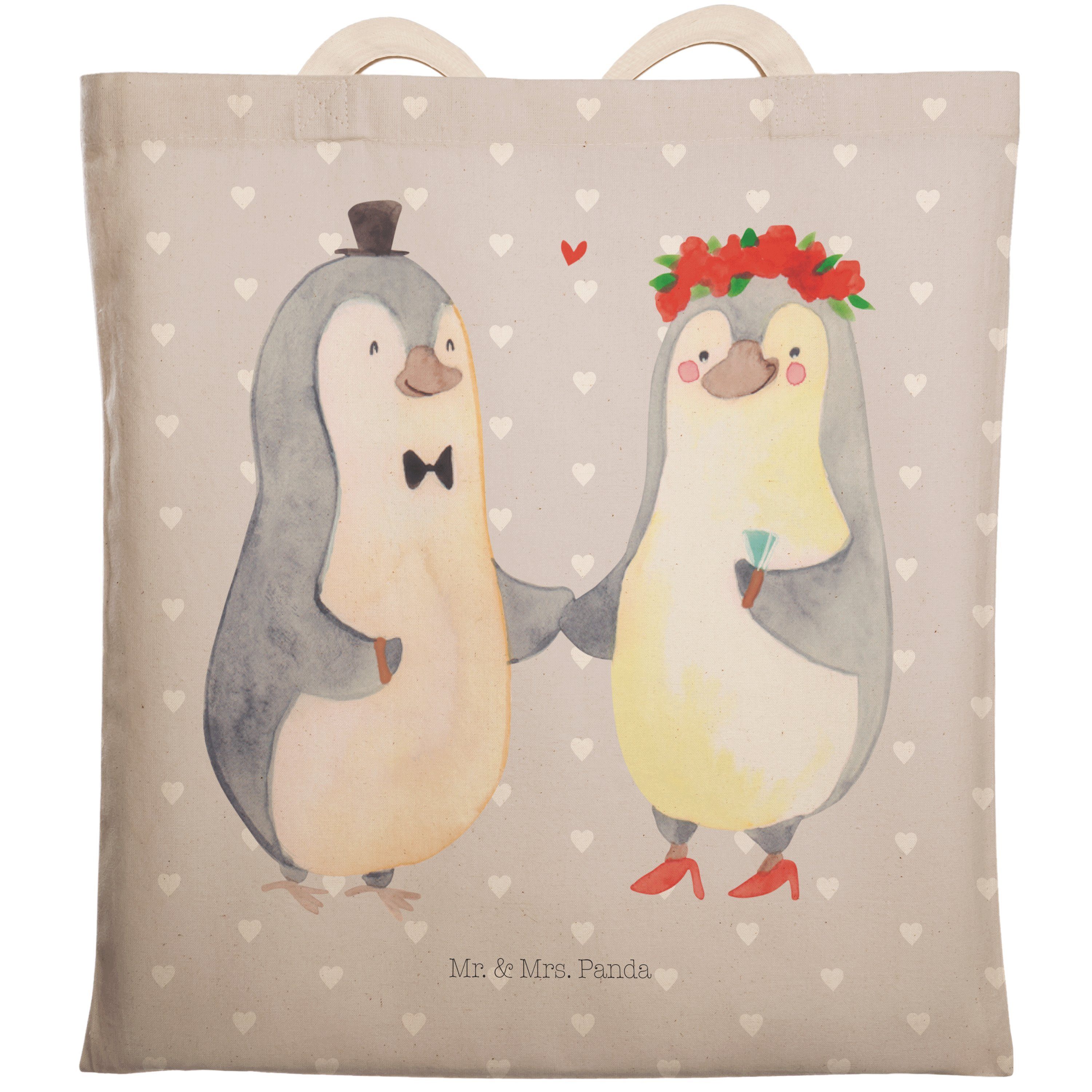 & (1-tlg) Panda Tragetasche - Mann, Grau Heirat Beutel, - Heiraten, Pastell Tra Mr. Geschenk, Pinguin Mrs.