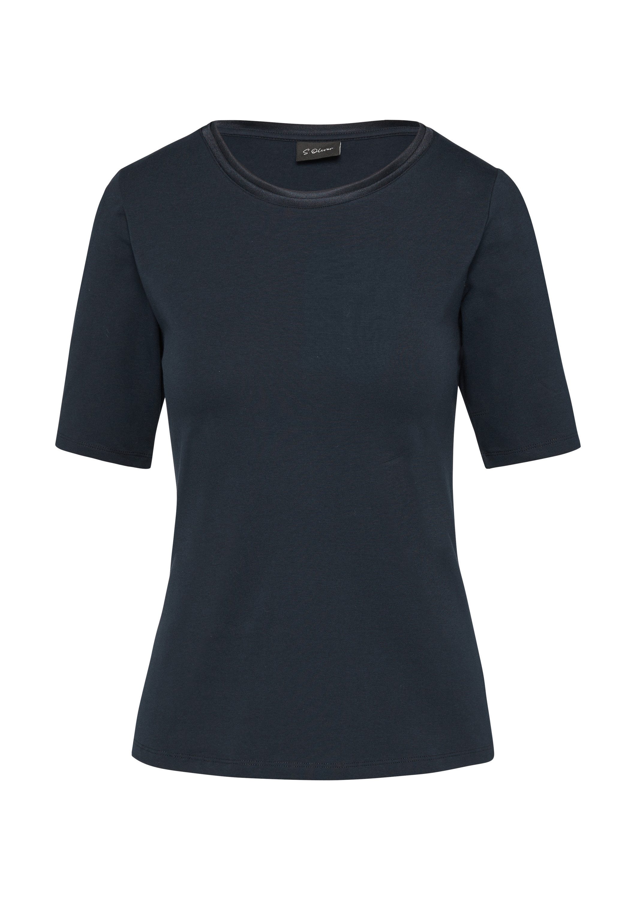 s.Oliver Kurzarmshirt T-Shirt T-Shirt aus Baumwollmix mit Doublelayer-Detai günstig online kaufen