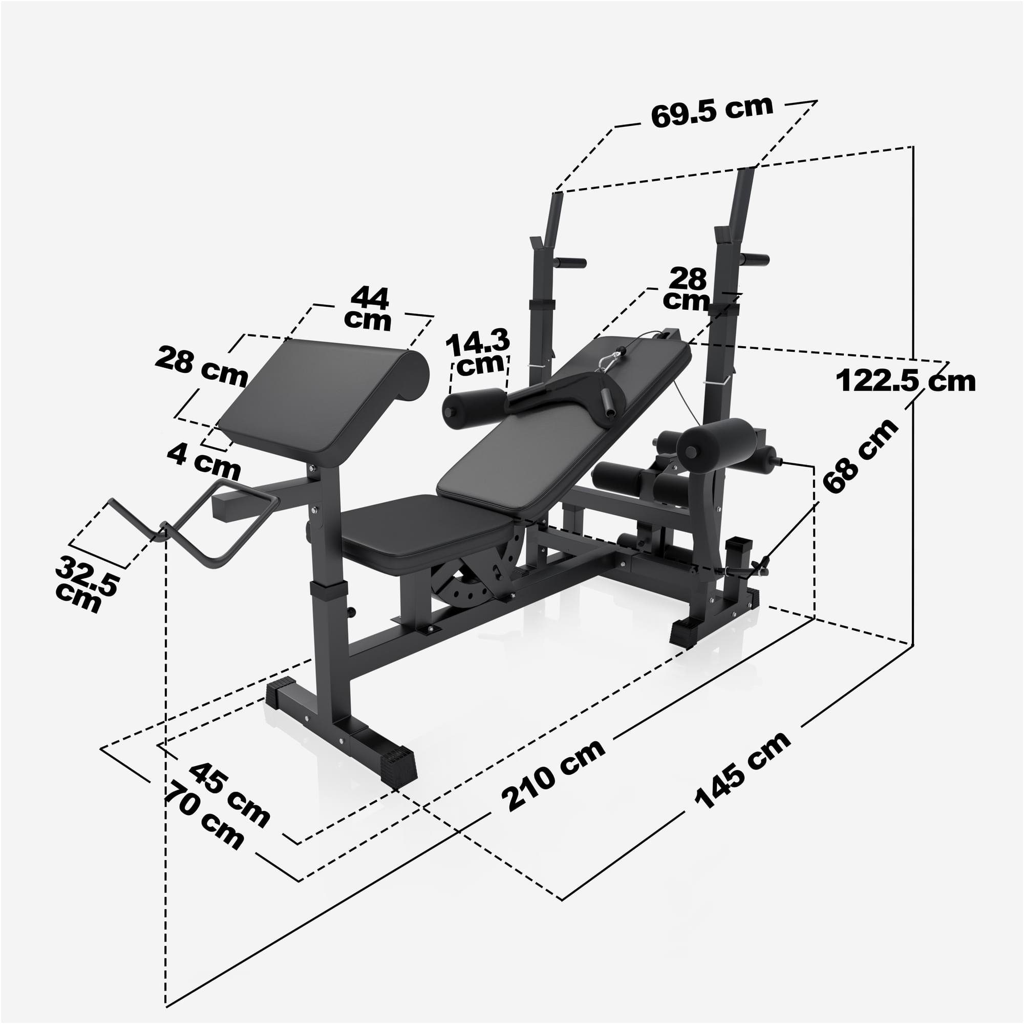 GORILLA SPORTS Kraftstation Kraftstation Universal Set 46-teilig Kunststoff Gripper, (46-tlg)
