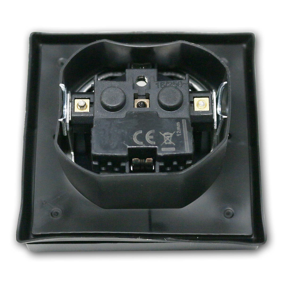 McPower Unterputz-Steckdose SHALLOW Steckdose IP44 anthr, 250V~/16A mit Rahmen