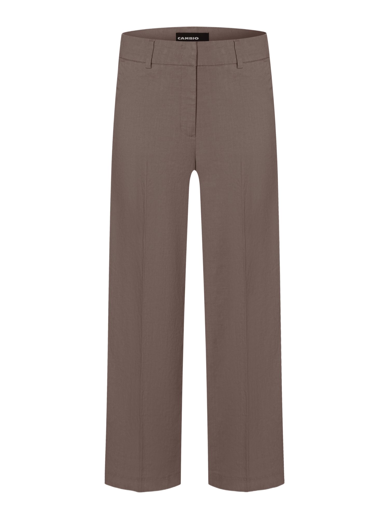 Cambio Stoffhose braun,Casual,Leinen,Unifarben,Wide Leg,Mittel