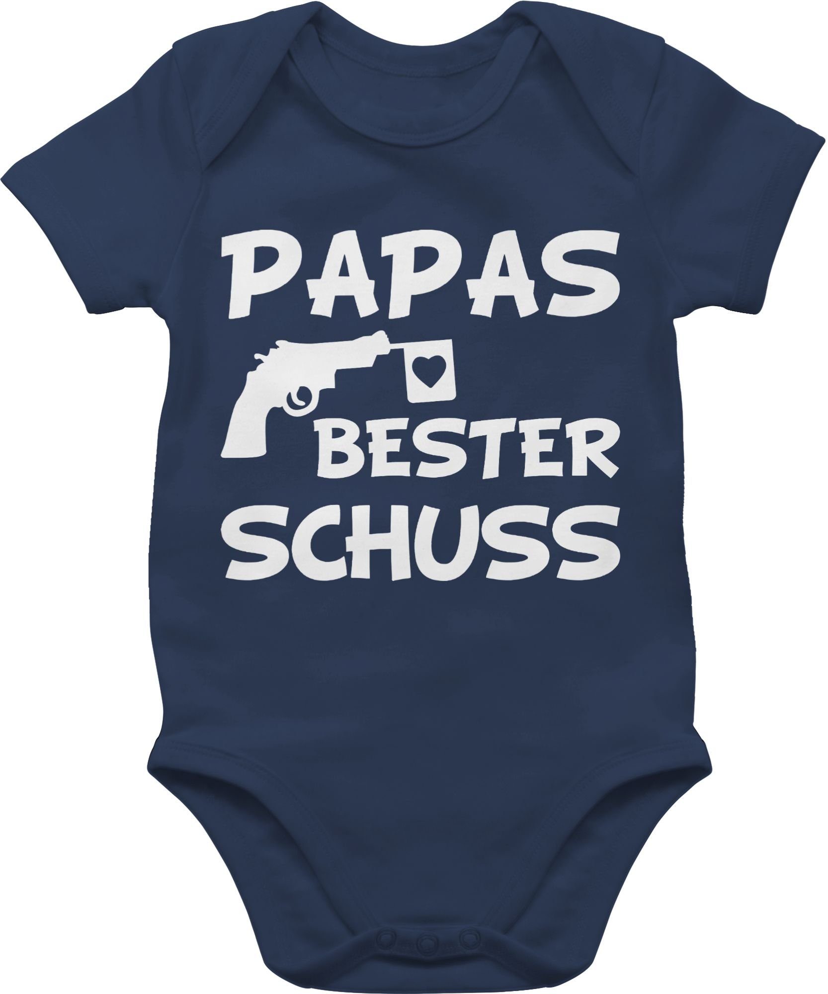 Treffer Geschenk bester weiß Blau Vatertag Papas Shirtracer Shirtbody - Baby Navy 1