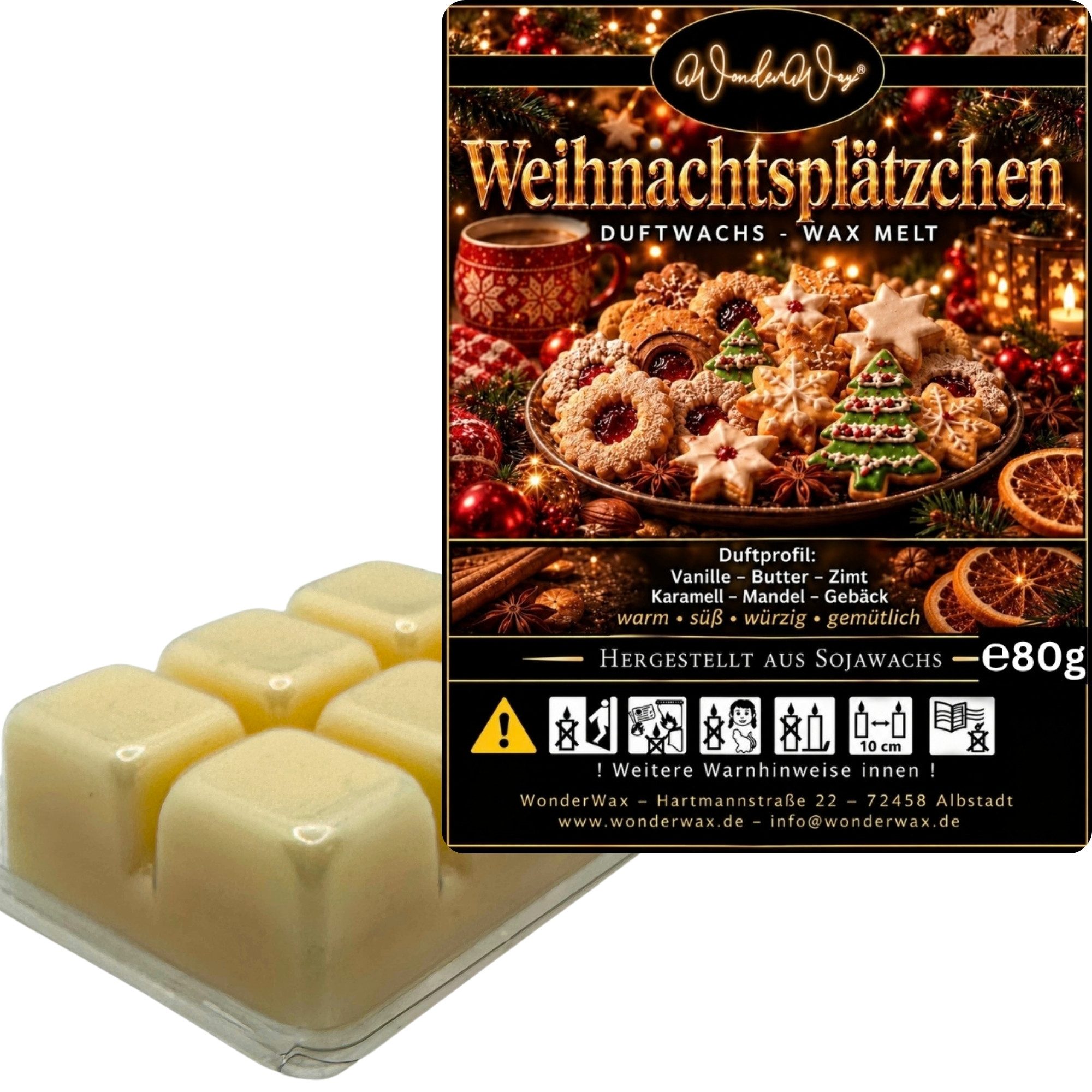 WonderWax Duftwachs WonderWax® Duftwachs 6 Würfel, (Weihnachtsplätzchen), Duftrichtung: Weihnachtsplätzchen