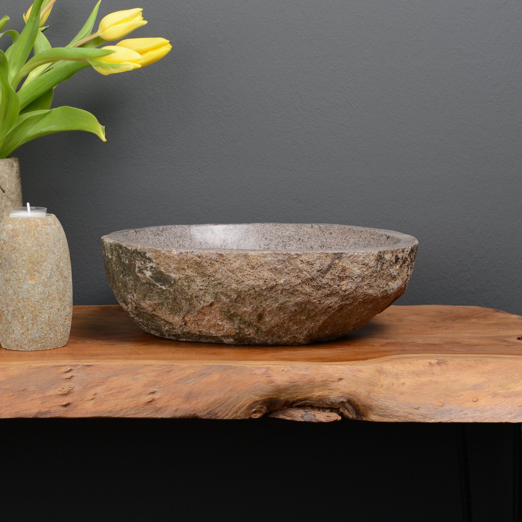 wohnfreuden Dekoschale Naturstein Schale grau innen günstig online kaufen