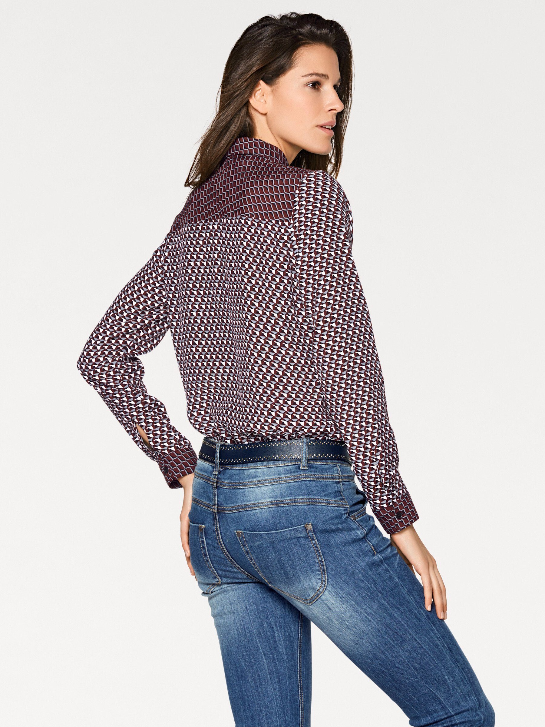 heine bordeaux-grau Bluse Klassische