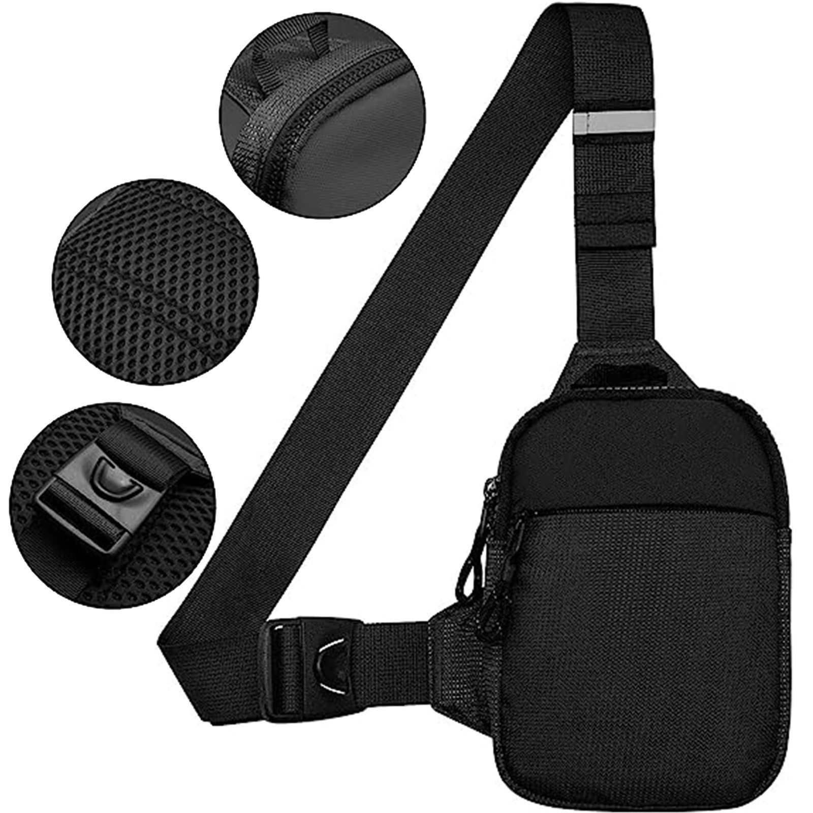 REDOM Schultertasche Brusttasche Sling Schulter Rucksack Outdoor Rucksäcke (Herren und Damen 22 x 17 x 3 cm oder 19 x 13 x 3 cm, Geldgürtel, Sport, Sporttasche, Handytasche, Unisex), für Camping Reisen Wandern Radfahren Multipurpose Tagepacks