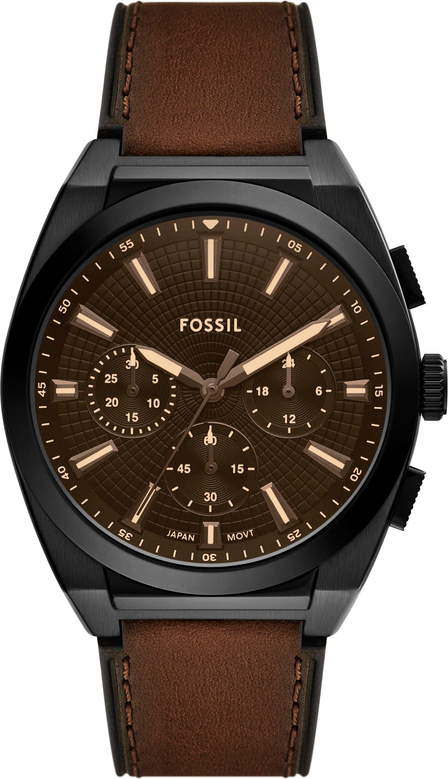 Fossil Chronograph EVERETT FS6108, Quarzuhr, Armbanduhr, Herrenuhr, Lederar günstig online kaufen