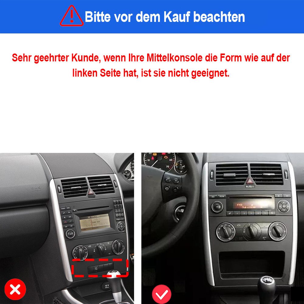 ESSGOO Android 15 Für Mercedes Benz A/ B-Klasse W245 W169 Autoradio Autoradio (RDS, 4+64GB optional, Digitalradio (DAB), FM, AM, Apple Carplay Android Auto GPS Navi WIFI BT SWC EQ)