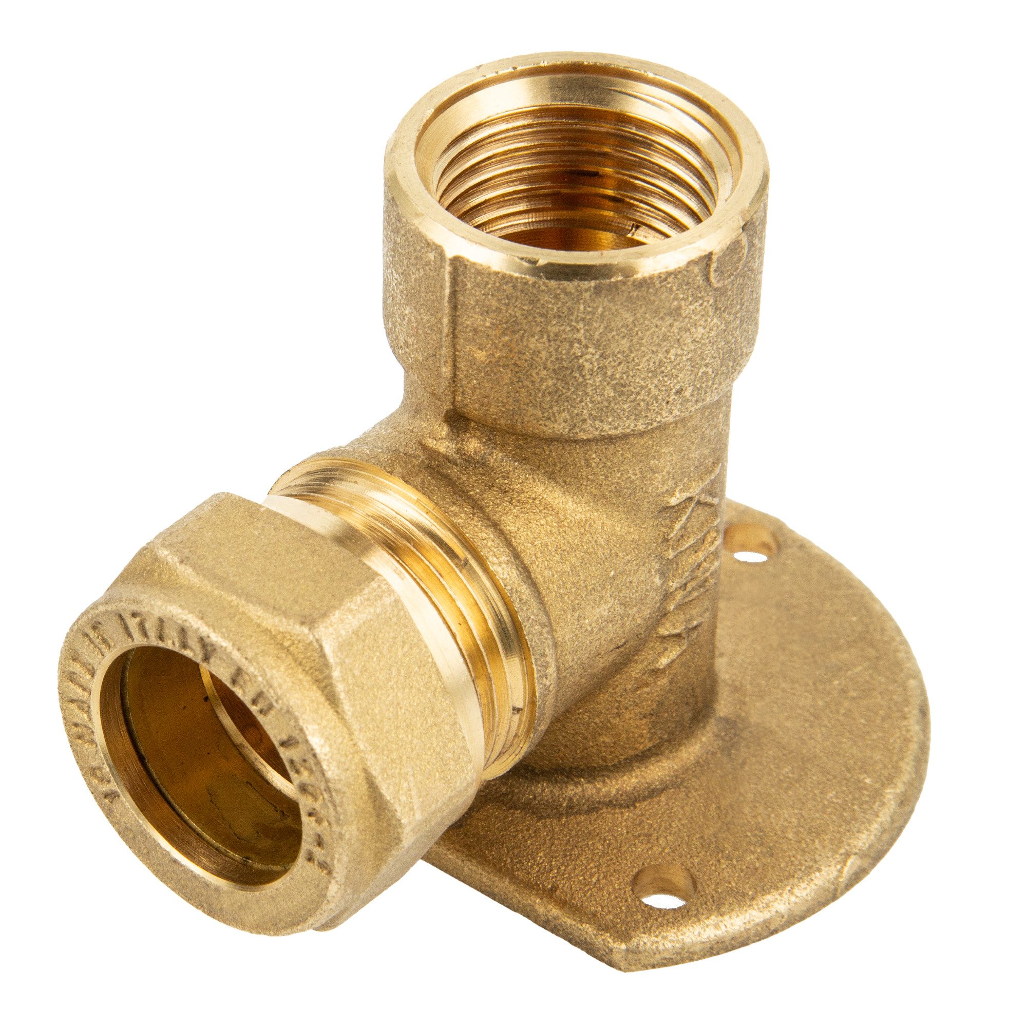 Steckfitting Klemmringverbinder für Kupferrohr, Deckenwinkel 90° mit Flansch