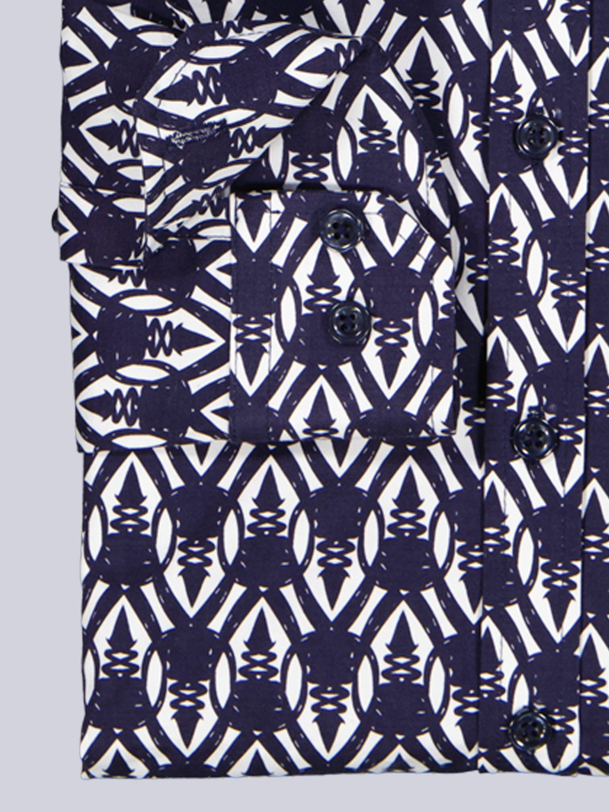 emilio adani Langarmhemd Herren Langarm-Hemd gemustert, Saphirblau