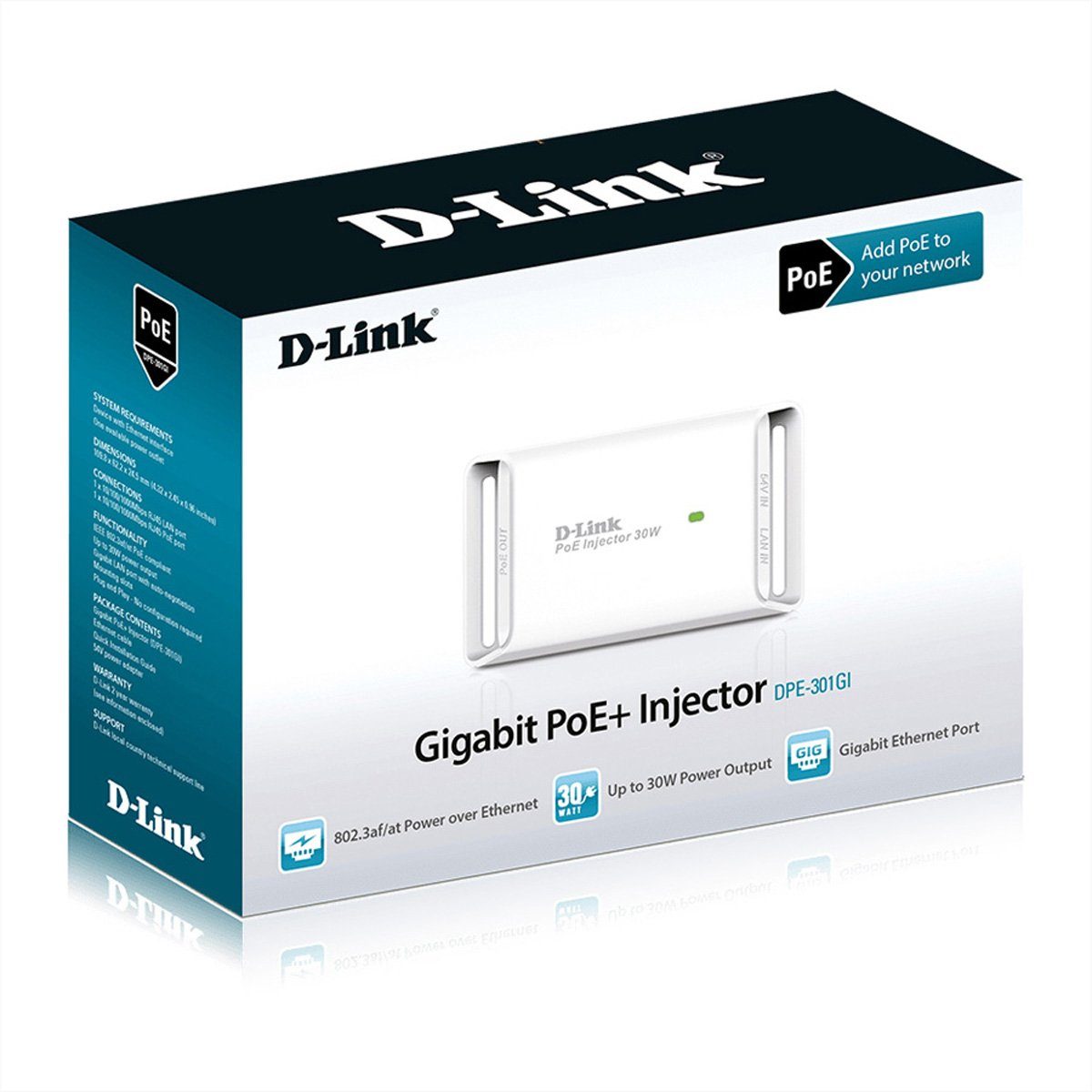 D-Link DPE-301GI PoE+ Adapter/Injector Netzwerk-Switch
