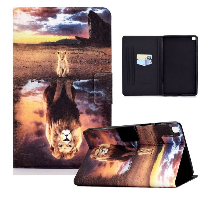 Wigento Tablet-Hülle Für Samsung Galaxy Tab A7 T500 / T505 2020 Motiv 87 Tablet Tasche Kunst Leder Hülle Etuis