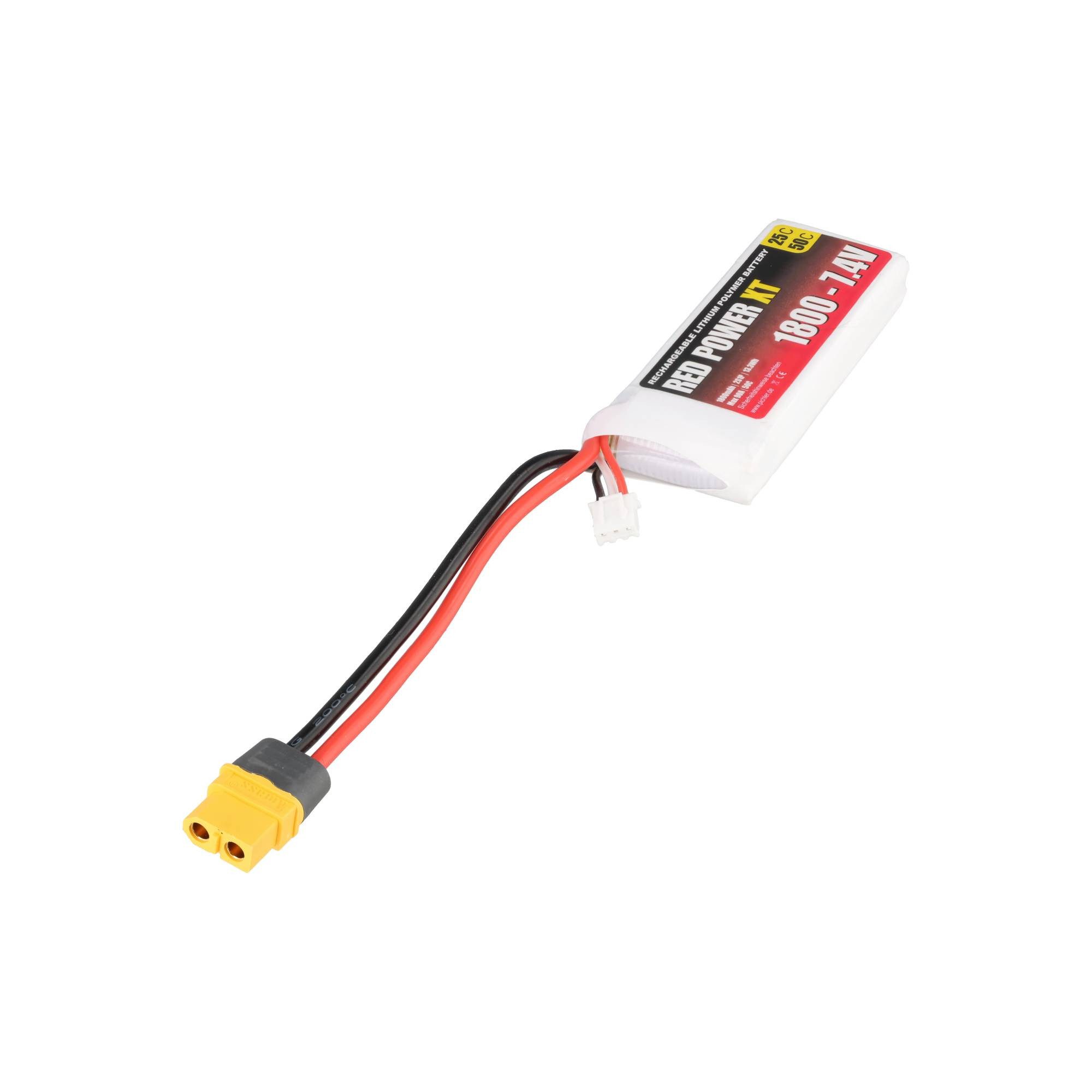PICHLER Pichler RED POWER XT LiPo Akku 1800 mAh – 7,4 V 2S1P mit XT60 Stecker Akku 1800 mAh (7,4 V)