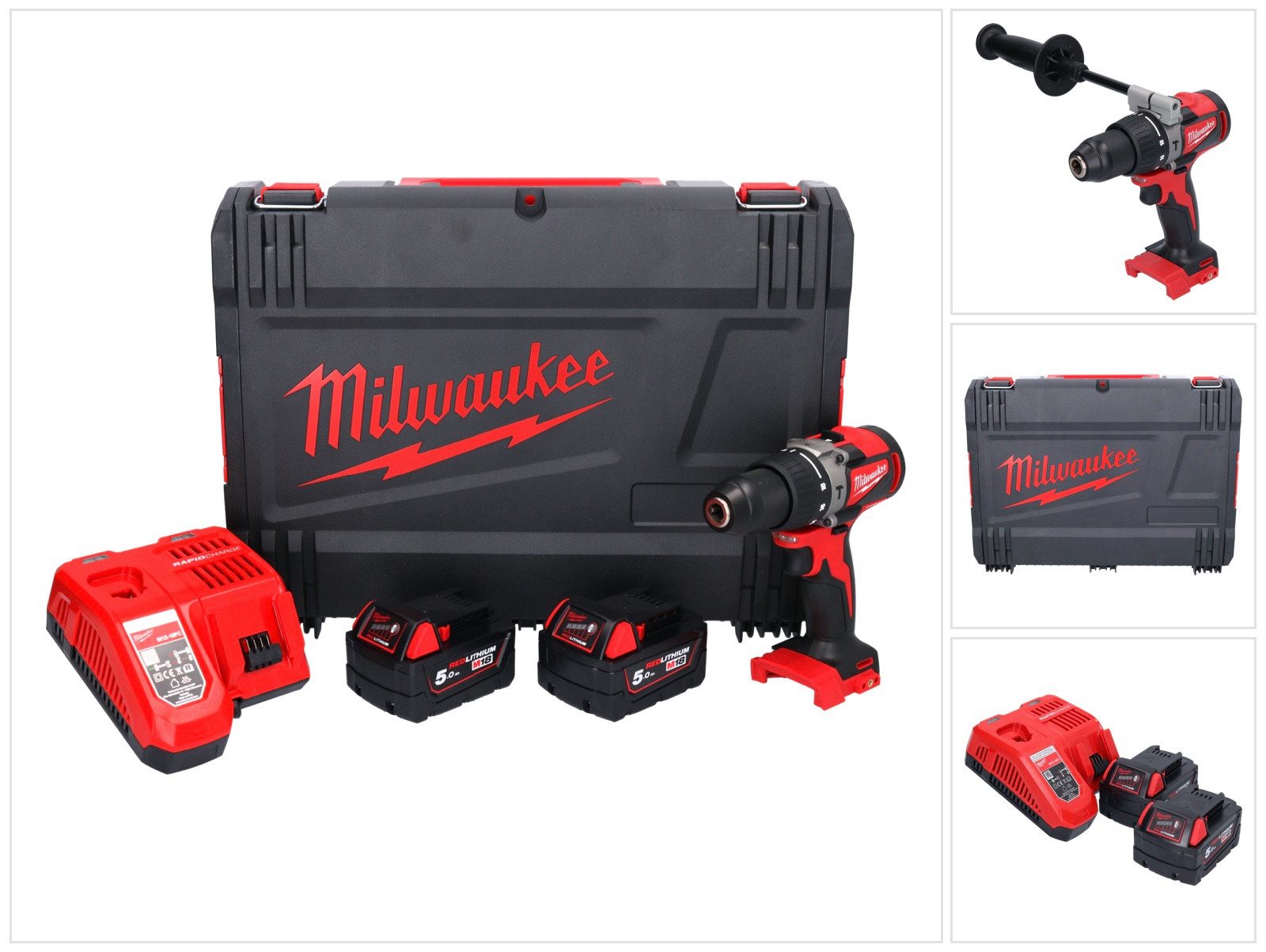 Milwaukee Akku-Schlagbohrschrauber M18 BLPD2-502X Akku Schlagbohrschrauber 18 V 82 Nm Brushless + 2x Akk