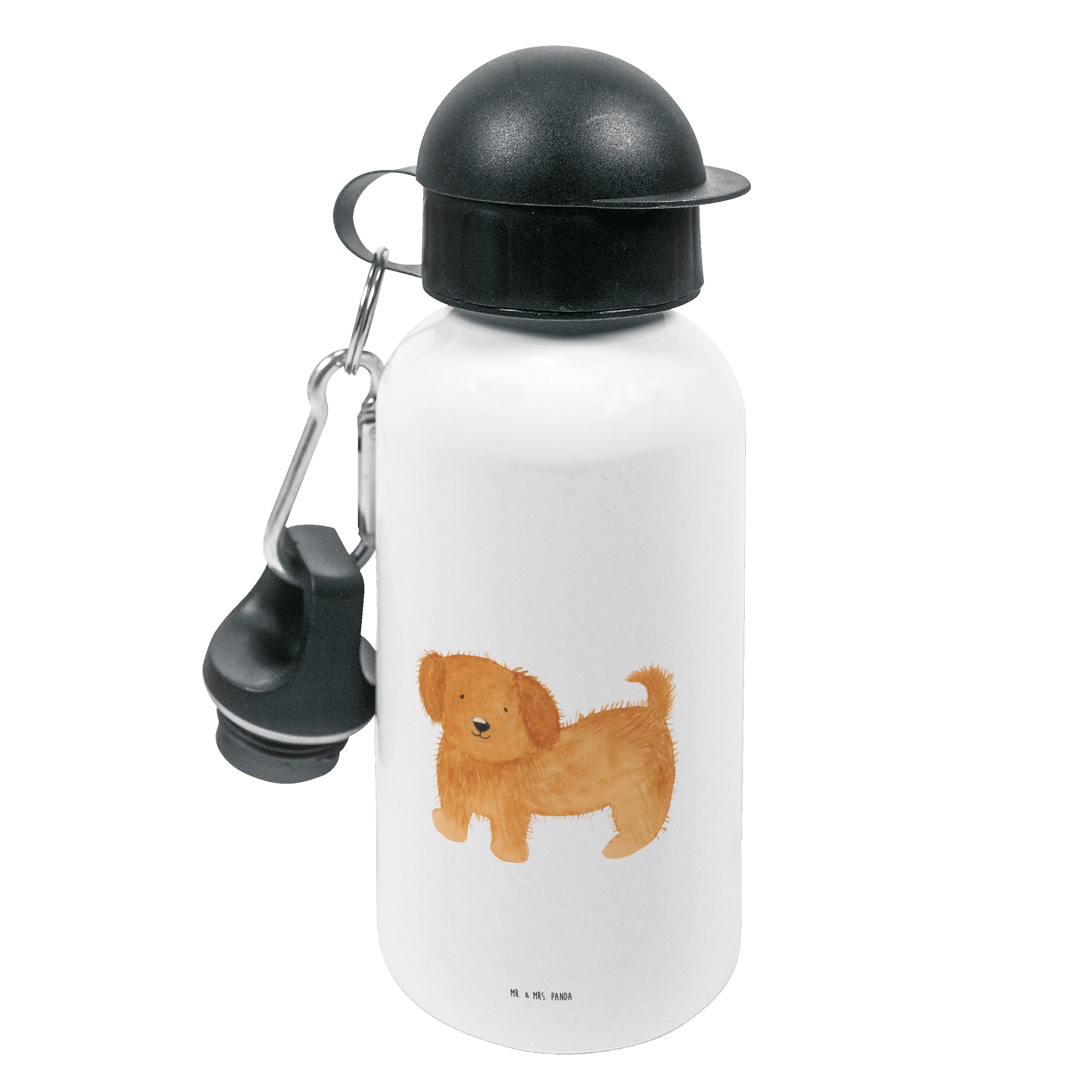 Hund Geschenk, Frauchen, Trinkflasche Hundemotiv, Mrs. & Mr. Kinde flauschig Panda Kinder, - Weiß -