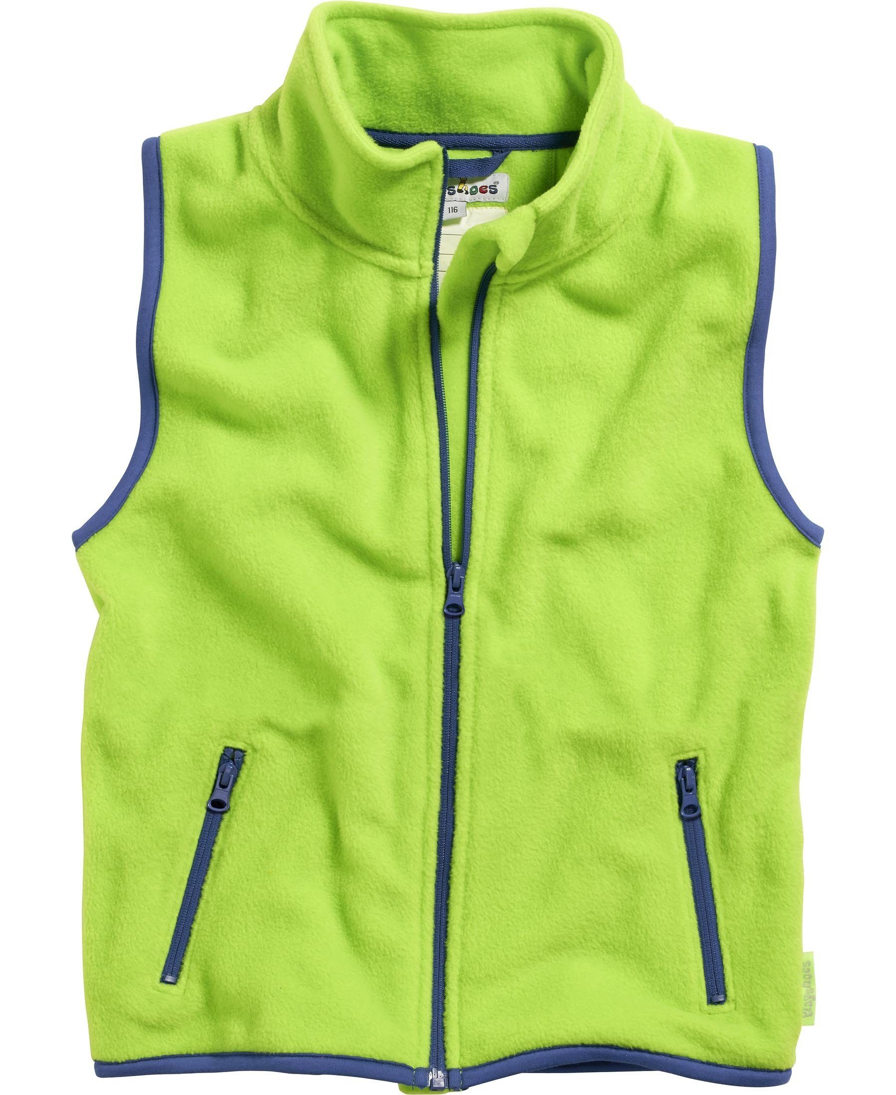 Strickfleecejacke Fleece-Weste farbig abgesetzt