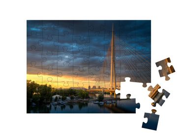 puzzleYOU Puzzle Hängebrücke in Belgrad - Most na Adi, 48 Puzzleteile, puzzleYOU-Kollektionen Serbien