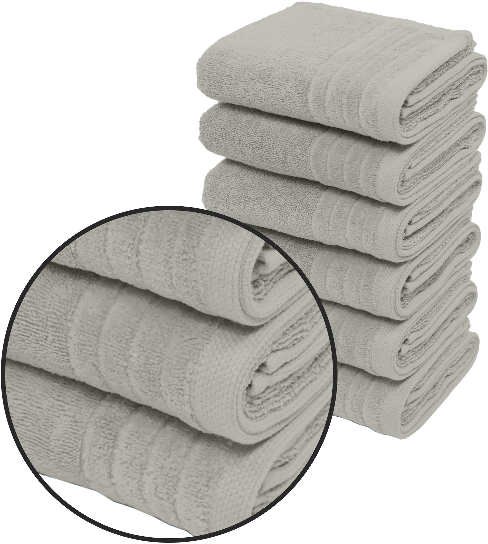 OTTO home Handtücher Sanremo Premium, Premium Handtücher, 600 gr/m², 40x70cm, Frottier (Set, 6-St), mit Bordüre, flauschig und weich, Händehandtücher, 5 Jahre Garantie