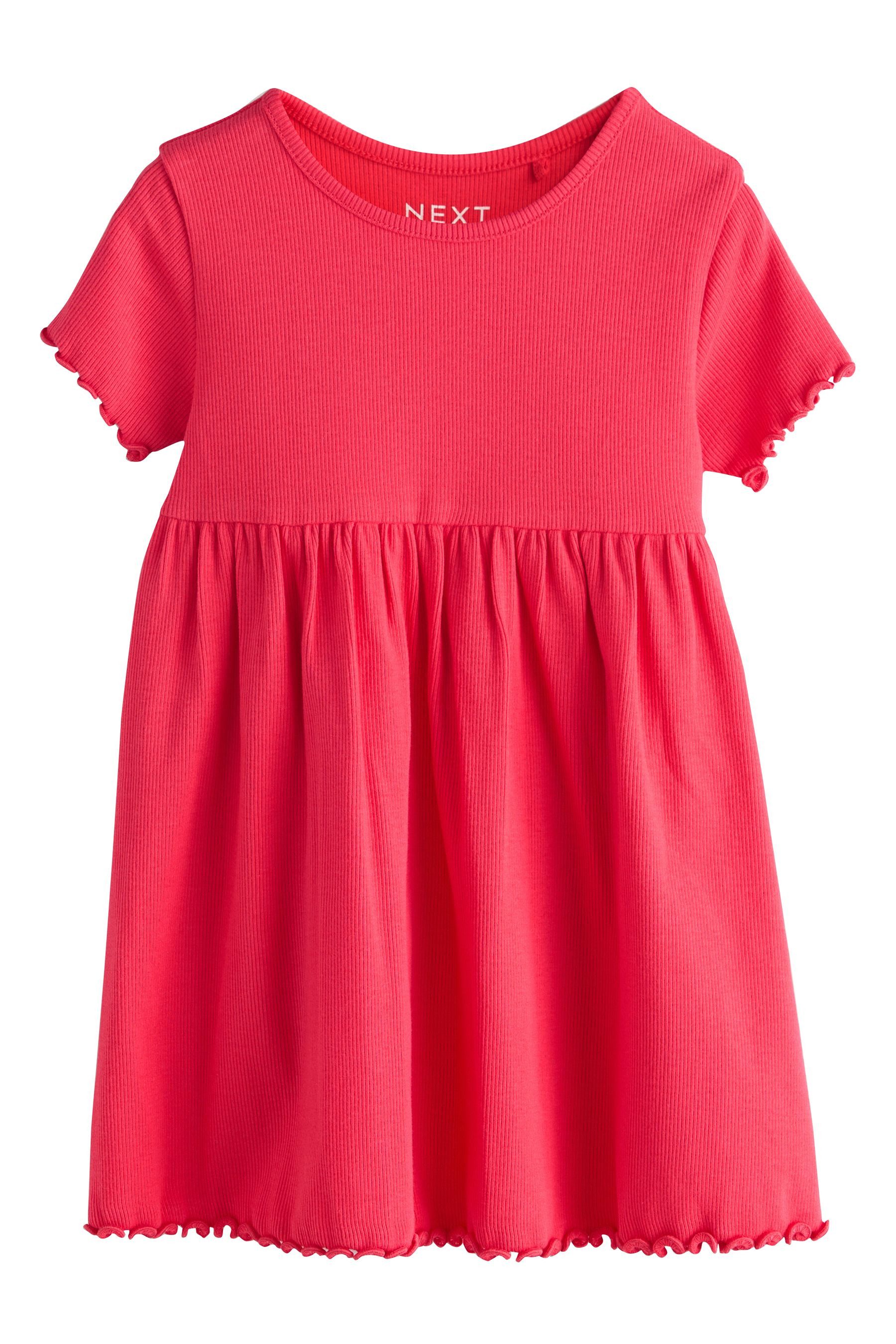 Jerseykleid Geripptes Kurzarmkleid im 2er-Pack