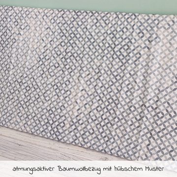 Alvi® Baby-Reisebett Mosaik - Grau, Baby Reisebettmatratze 60x120 cm rollbar Matratze für Reisebett