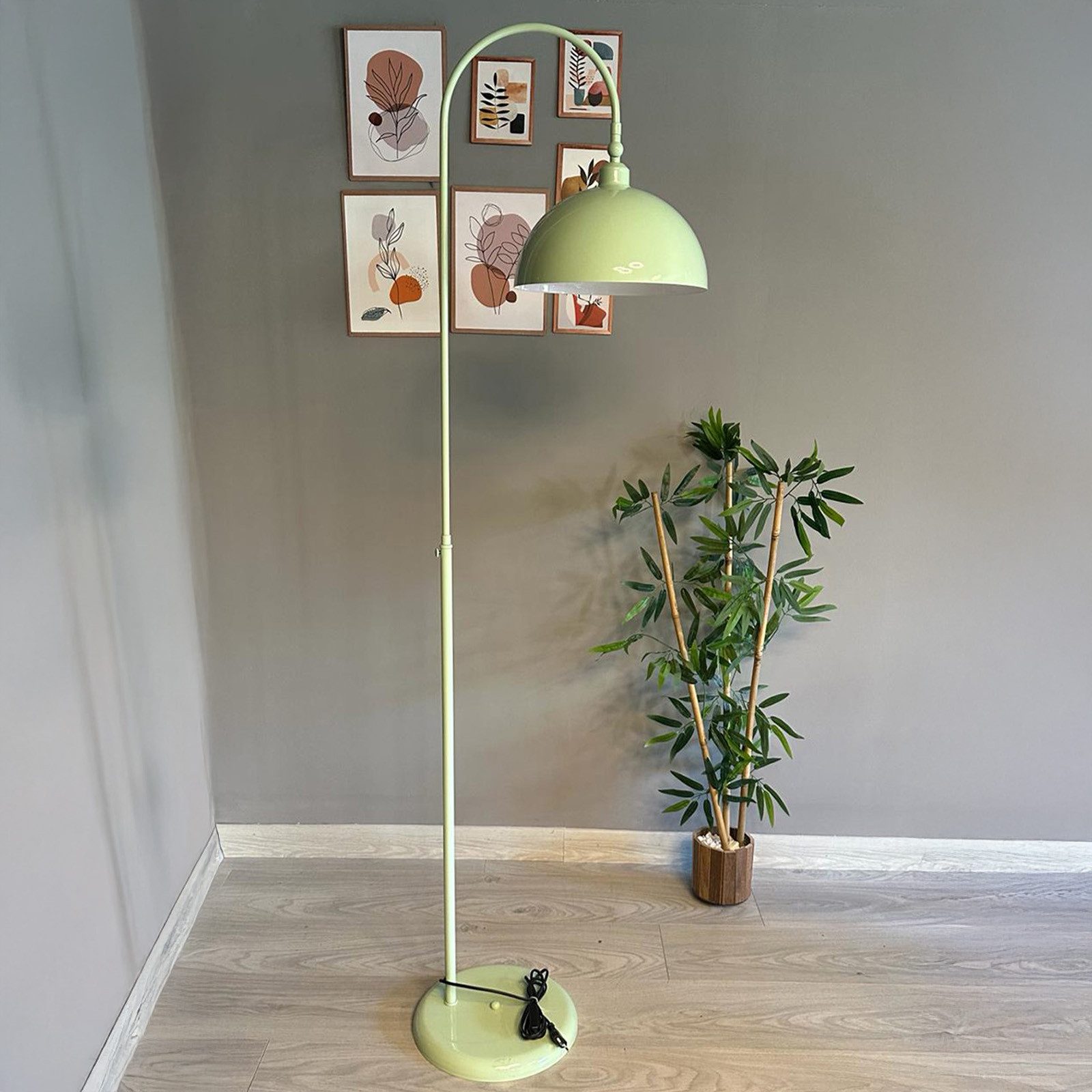 Bamyum Stehlampe Moderne Metall Stehlampe mit Dimmer, ohne Leuchtmittel, verstellbarer Lampenschirm