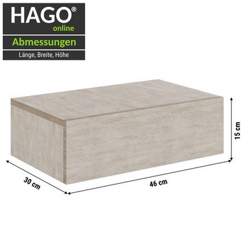 HAGO Nachttisch Premium Nachttisch Wandregal Kommode Wandboard Nachttischschrank mit