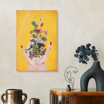 Posterlounge Acrylglasbild treechild, Fridas Hände, gelb, Illustration