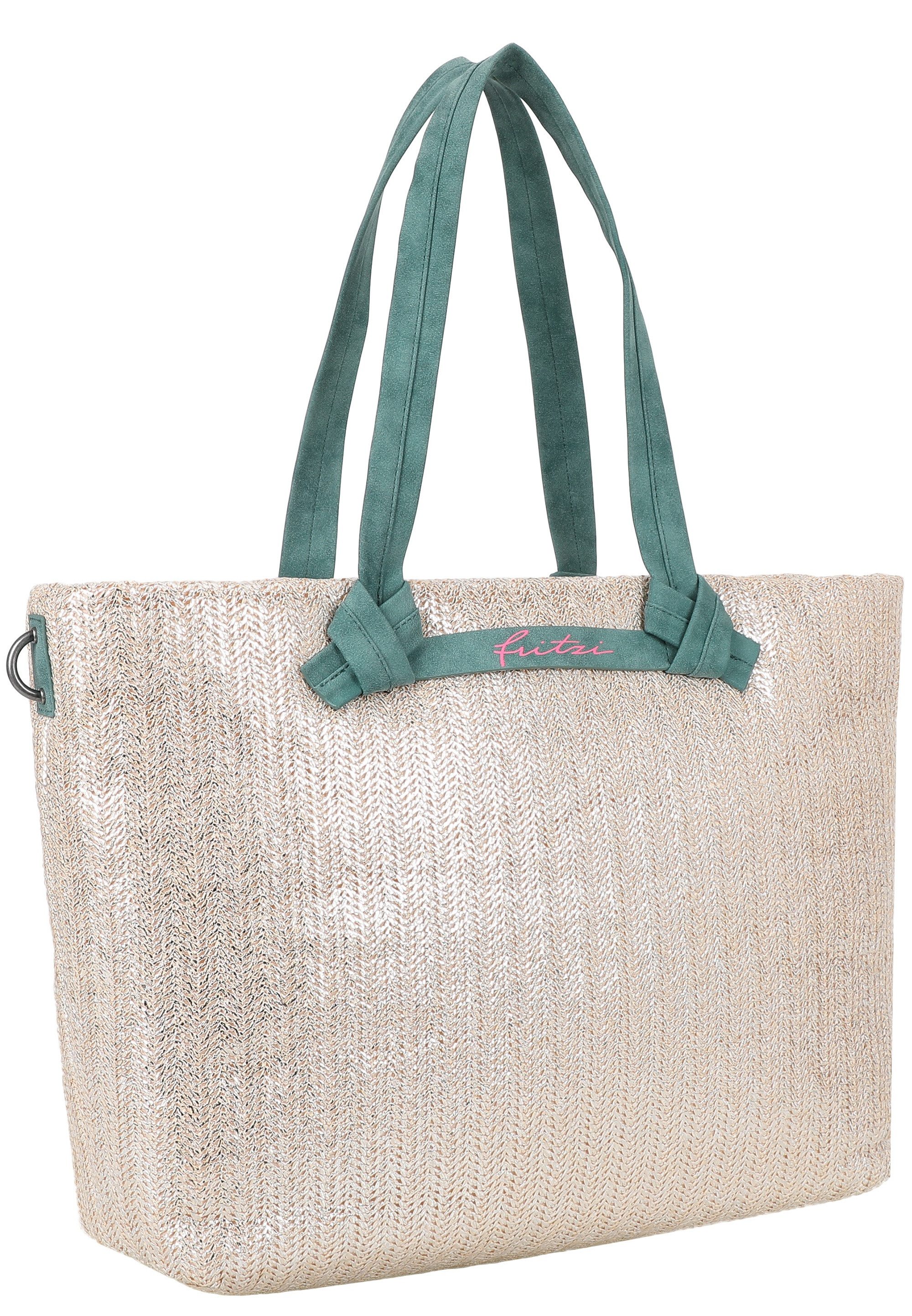 Fritzi aus Preußen Henkeltasche Cloud Shopper Big Limited Painted Straw, im coolen Look mit metallischem Finish