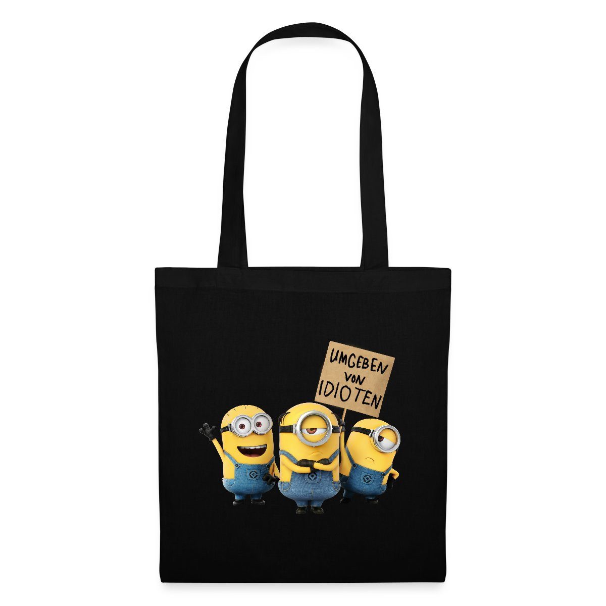 Spreadshirt Henkeltasche Minions Umgeben Von Idioten Despicable Me Stoffbeutel (1-tlg)