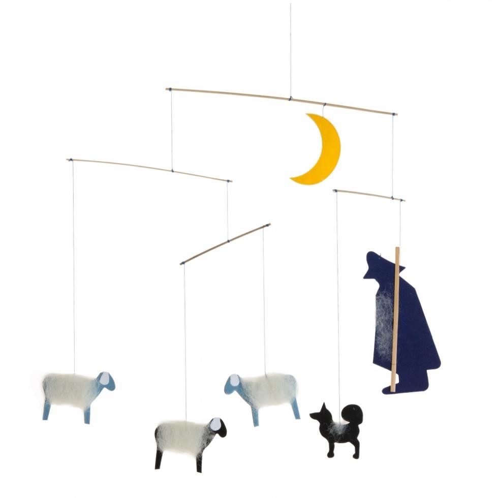 Spielzeug Kraul Spiel, Mobile - Schäfer (blau) mit Mond