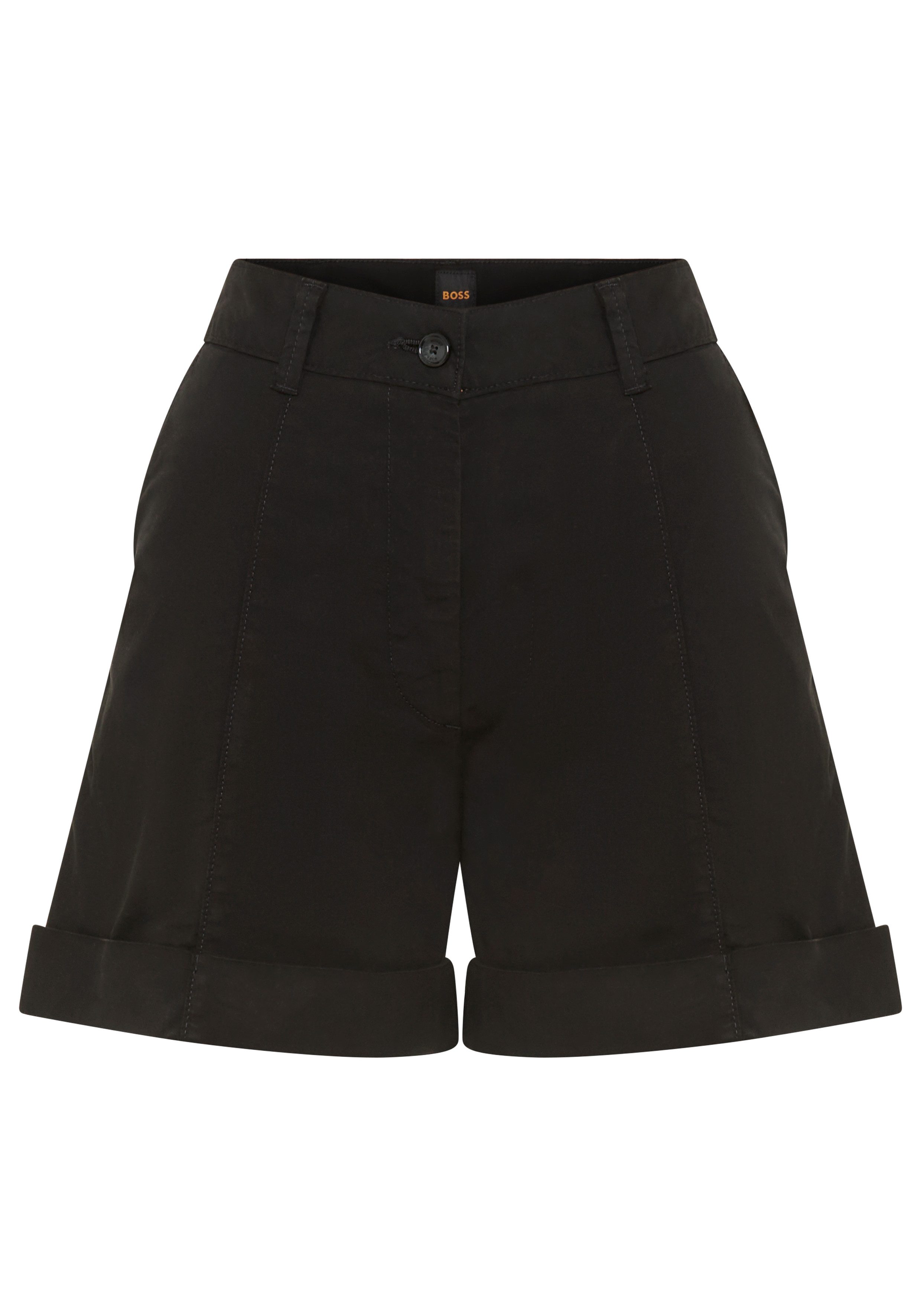 BOSS ORANGE Shorts Tanessa Premium Damenmode mit umgeschlagenem Saum, Baumwoll-Twill