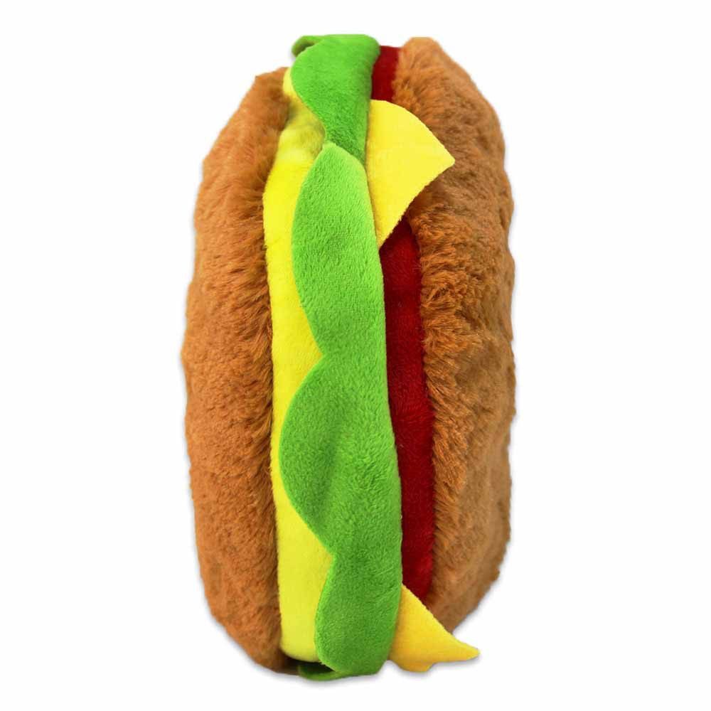 Thumbnail - BEMIRO Tierkuscheltier Burger Plüsch mit Smiley Gesicht - ca. 28 cm